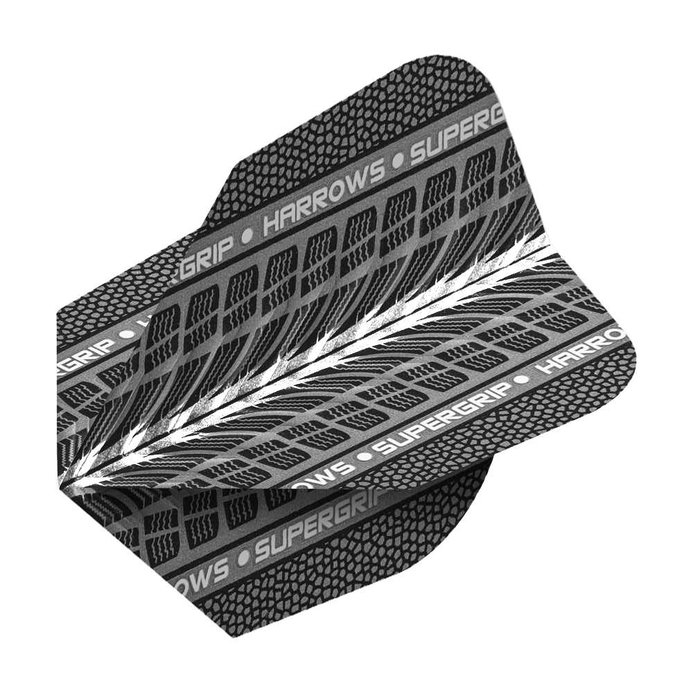 Lotki Harrows Supergrip White No6 Hier sind Harrows Supergrip Weiß No6 Flights zu sehen. Das Produkt besteht aus weiß gefärbten Dart-Flights.