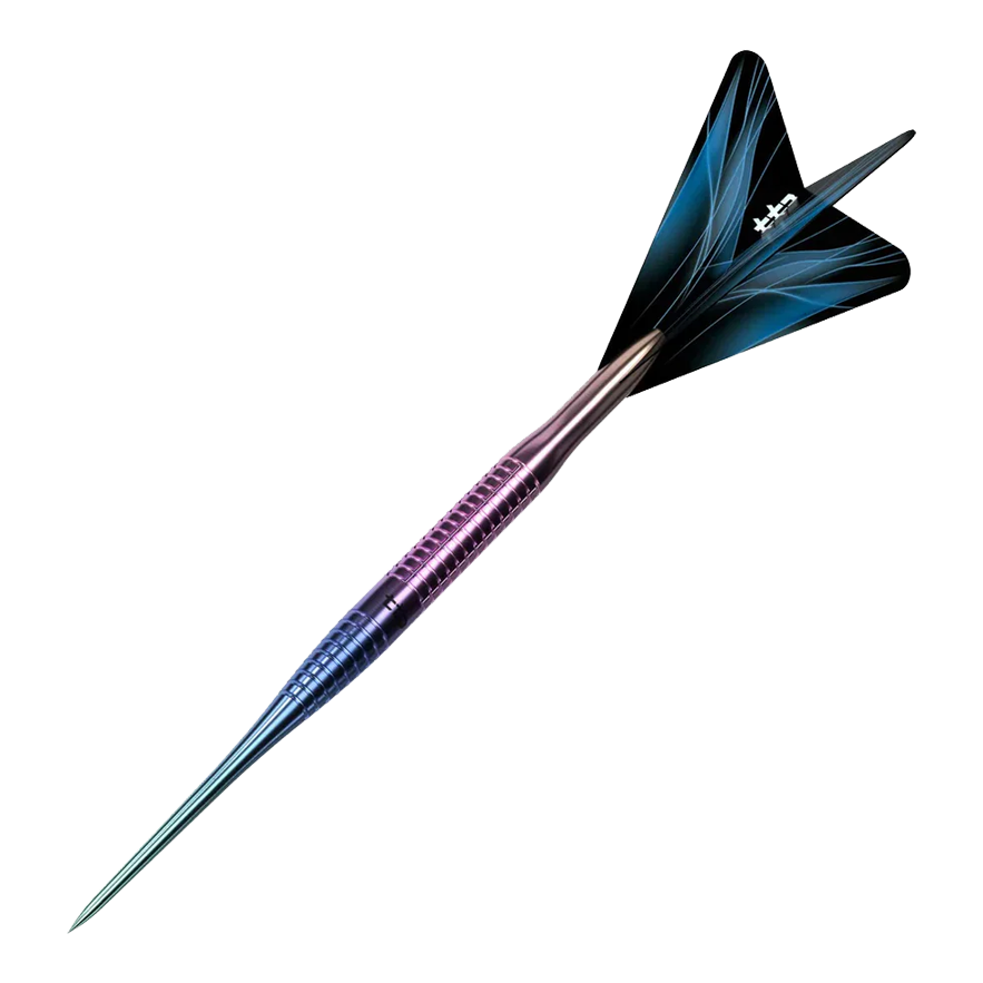 Caliburn TTD Complete Titanium T3 Rainbow Steeldarts - 7g Abgebildet ist der Caliburn TTD Complete Titanium T3 Rainbow Steeldarts - 7g. Der Dartpfeil weist eine schillernde Regenbogen-Optik auf.