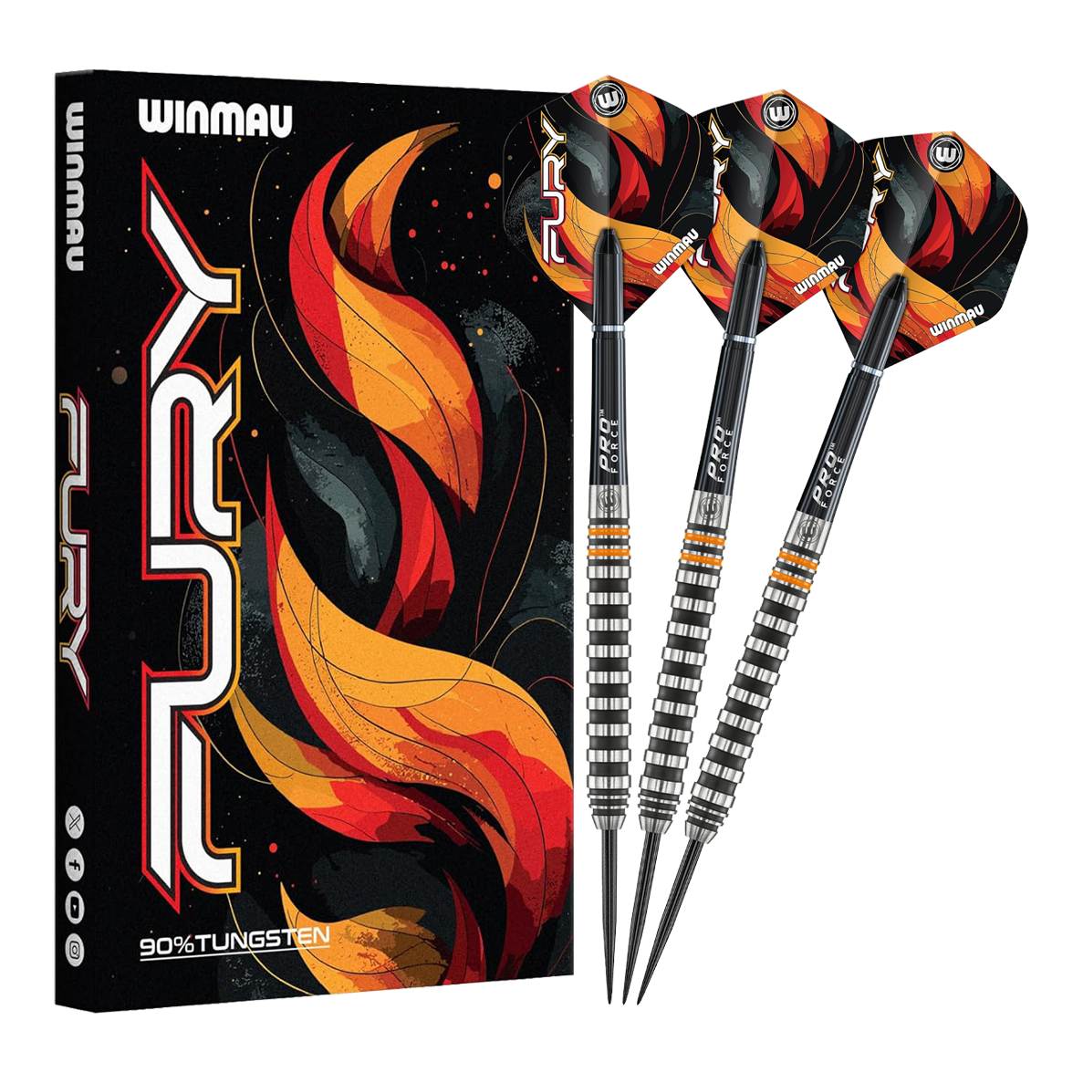 Stalowe lotki Winmau Fury - 22g Gezeigt werden die Winmau Fury Steeldarts - 22g. Diese hochwertigen Steeldarts sind für anspruchsvolle Spieler konzipiert.