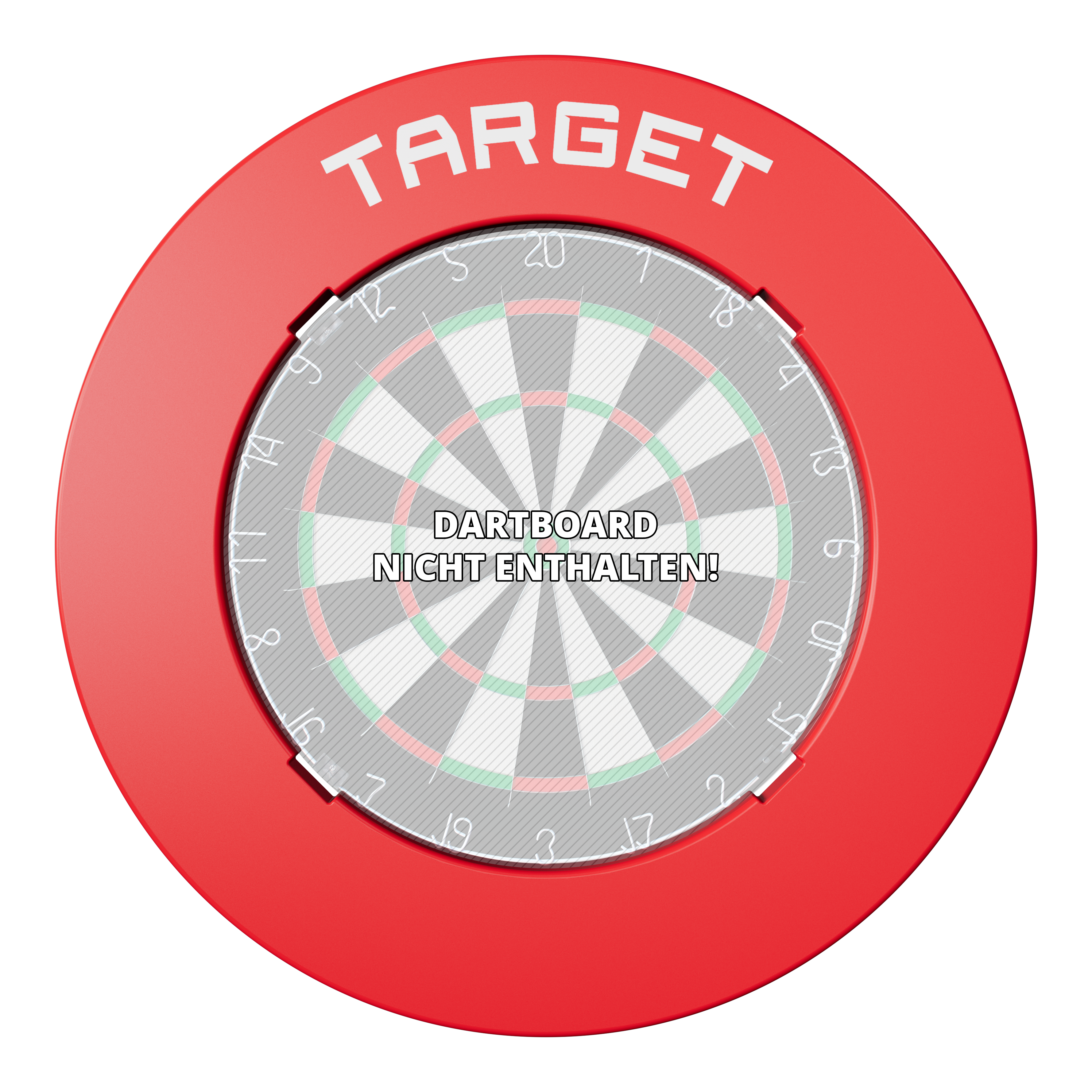 Tarcza do darta z wycięciem Target Auf dem Bild ist eine runde rote Umrandung für ein Dartboard. Sie erscheint matt und gleichmäßig.