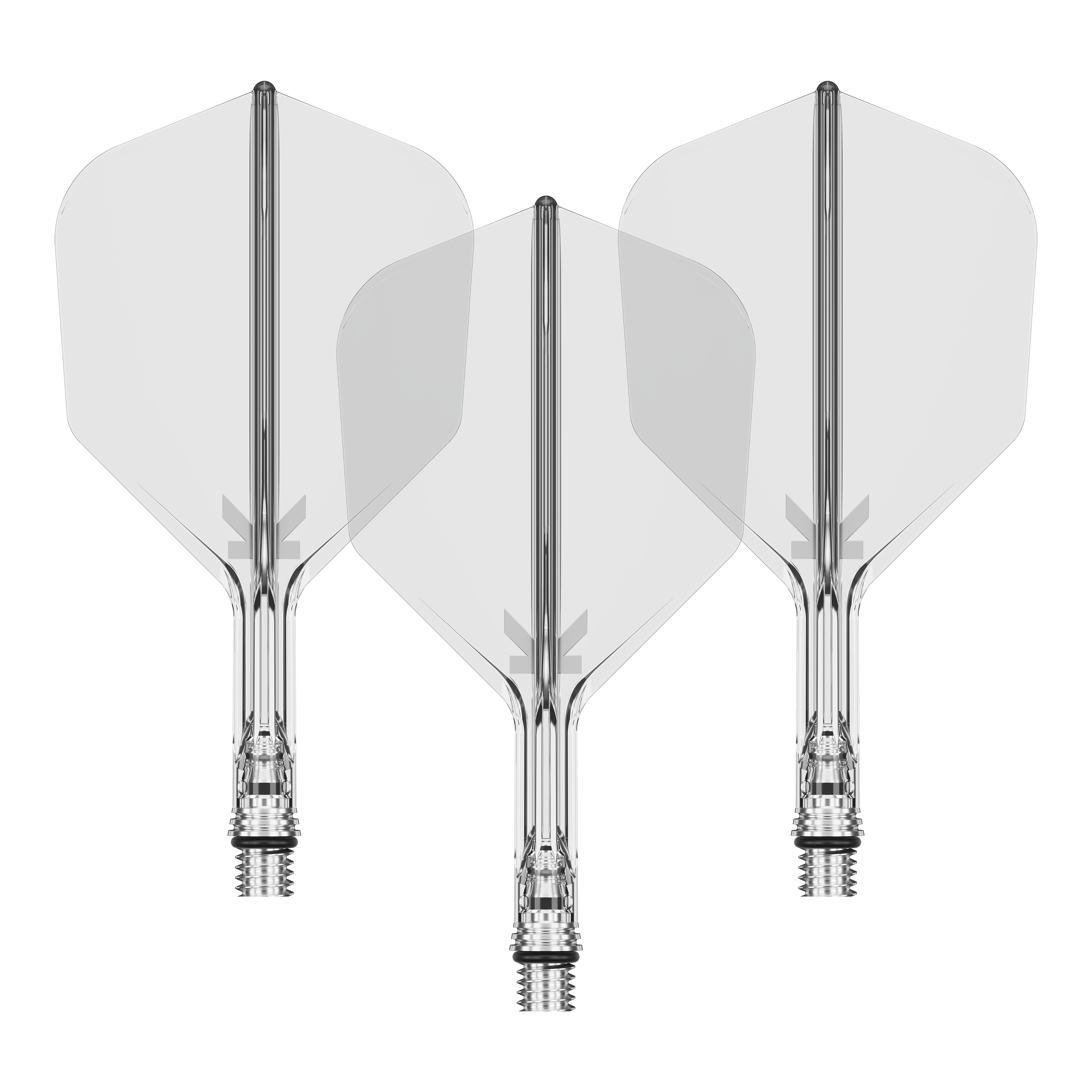 Loty Target K-Shift No6 - Wyczyść Ein Set von Target KShift No6 Dart-Flights in klarer, durchsichtiger Optik, 19 mm lang. Die Abbildung zeigt mehrere Flights als Set.