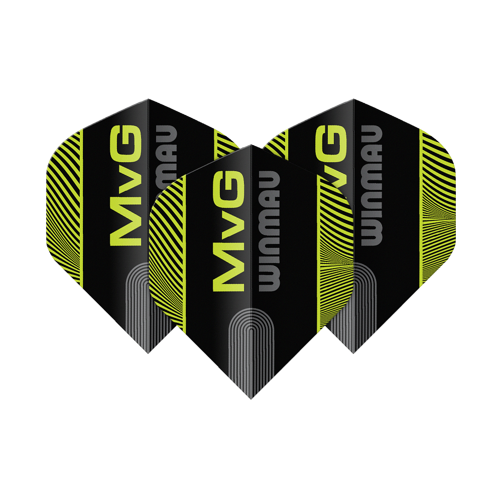 Winmau Prism Delta MvG Czarno-zielony tekst nr 2 Standardowe loty Abgebildet sind Winmau Prism Delta MvG Black Green Text No2 Standard Flights. Das Produkt zeichnet sich durch ein auffälliges Design aus.