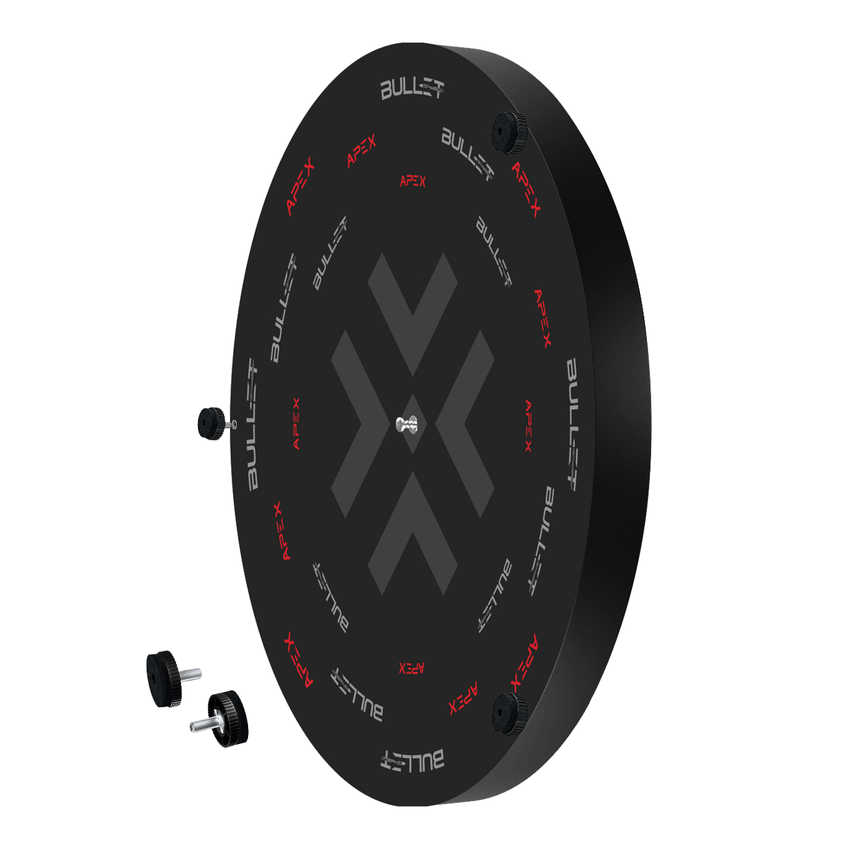 Stalowa tarcza do darta Bullet Apex Dies ist das Bullet Apex Steeldartboard. Das Bild zeigt das Produkt in Nahaufnahme.