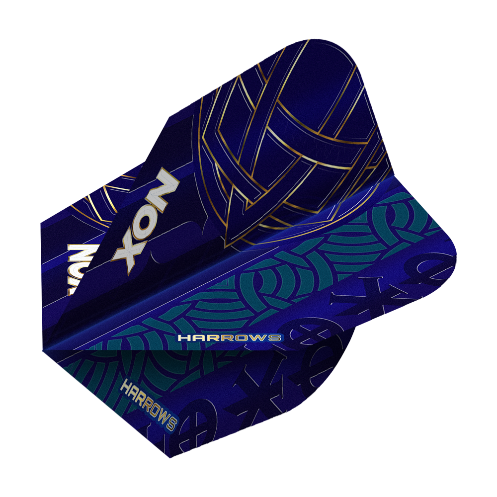 Das ist eine Abbildung der Harrows Nox No6 Flights. Sie werden als Zubehör für Darts genutzt.