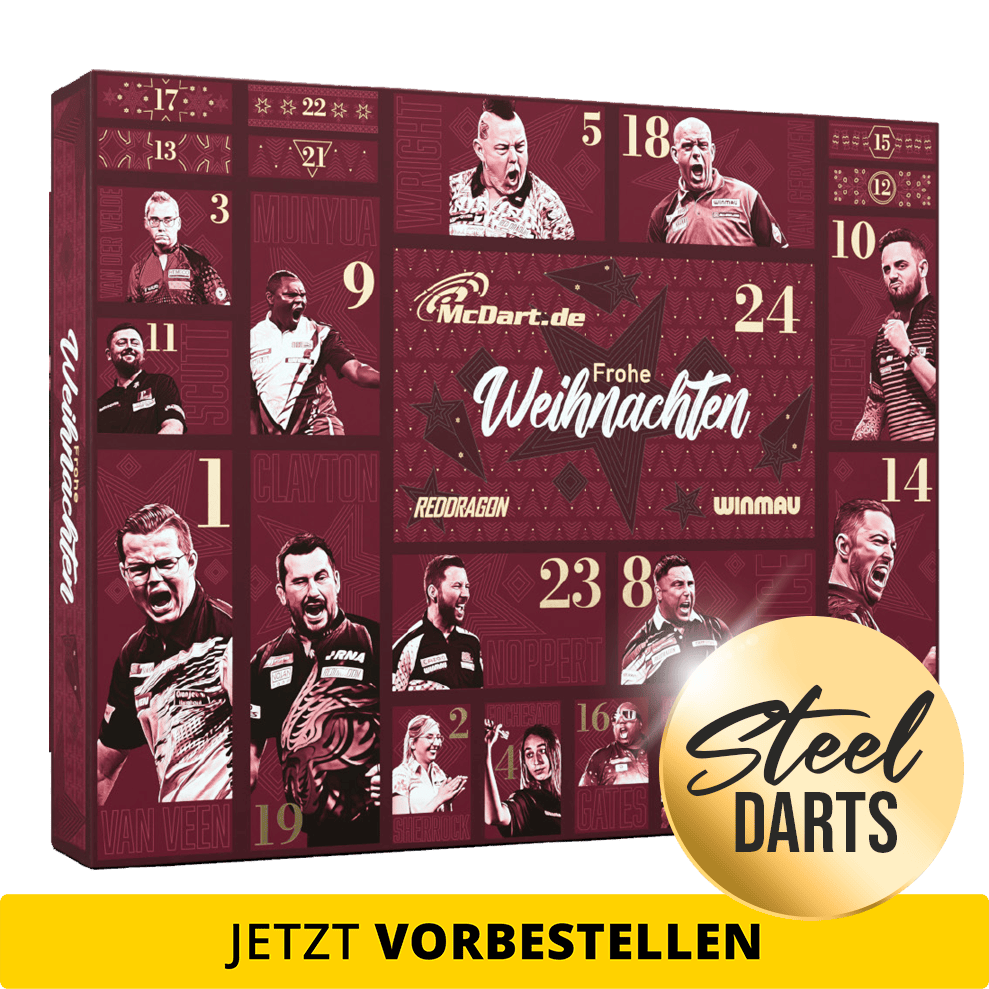 Kalendarz adwentowy McDart Premium 2026 dla graczy w rzutki stalowe