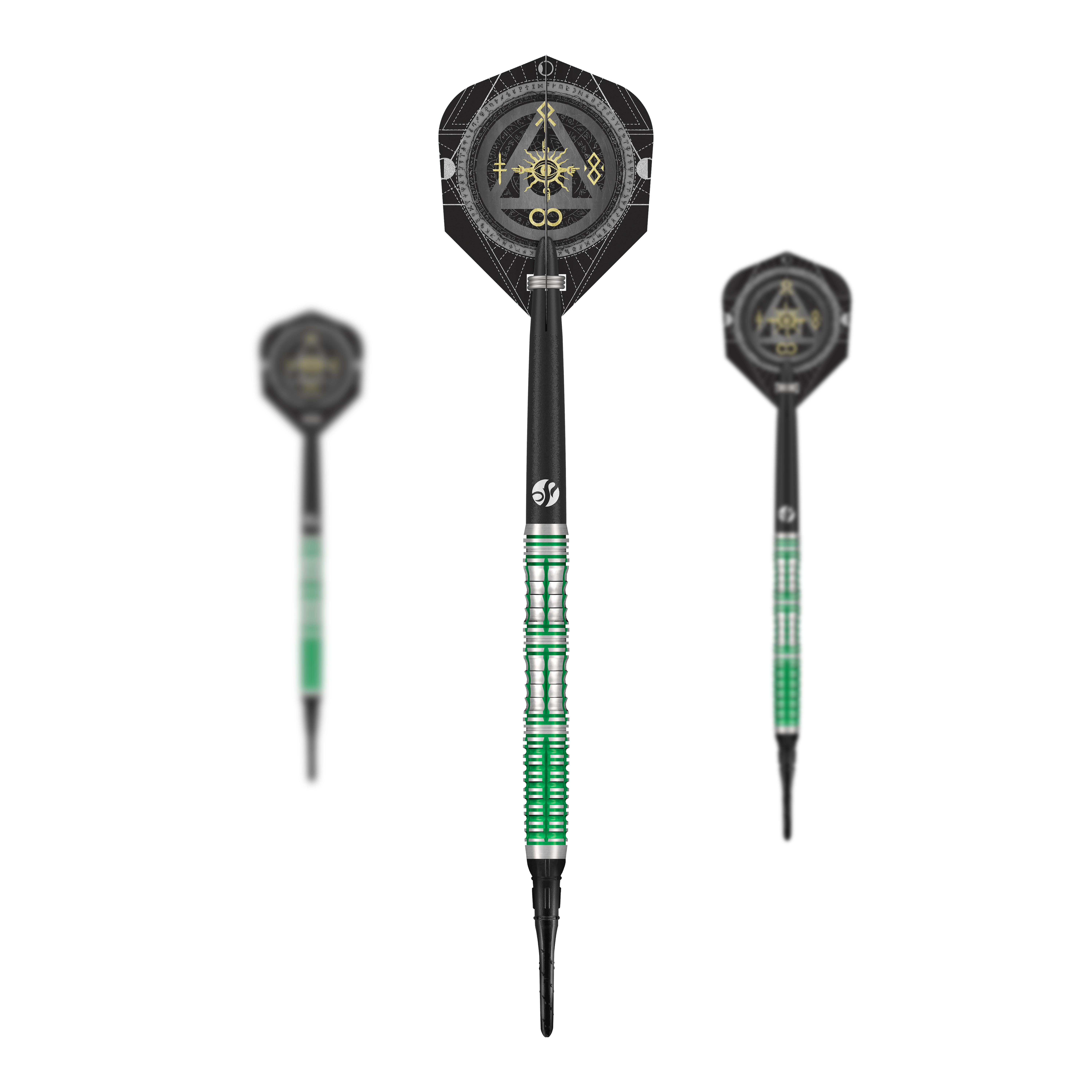 Shotki miękkie Mythril firmy Shot Alchemy - 20 g Das Bild zeigt ein Set der Shot Alchemy Mythril Softdarts - 20g. Auf dem Foto sind alle enthaltenen Darts abgebildet.