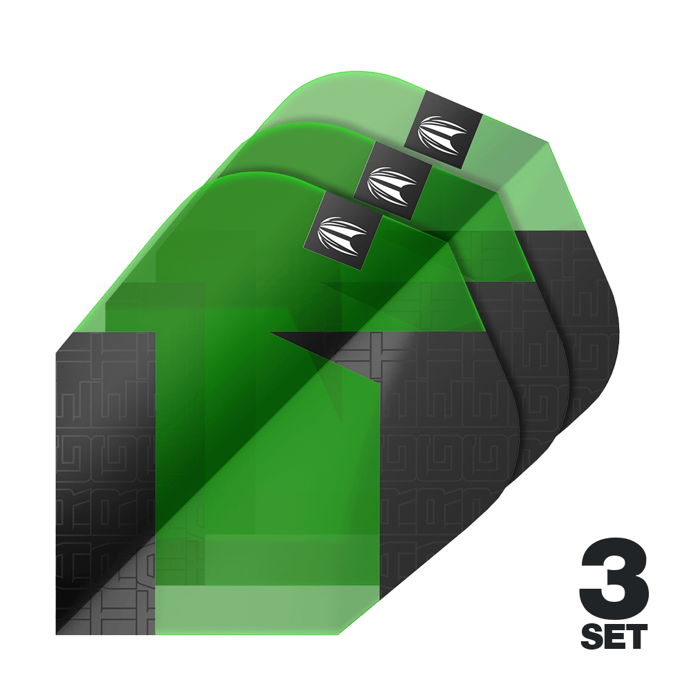 Target Pro Ultra TAG Green Ten-X Standardowe lotki - 3 zestawy Mehrere Target Pro Ultra TAG Gr n Ten-X Standard Flights - 3 Sets sind aufgereiht. Die Kanten der Flights sind klar definiert.