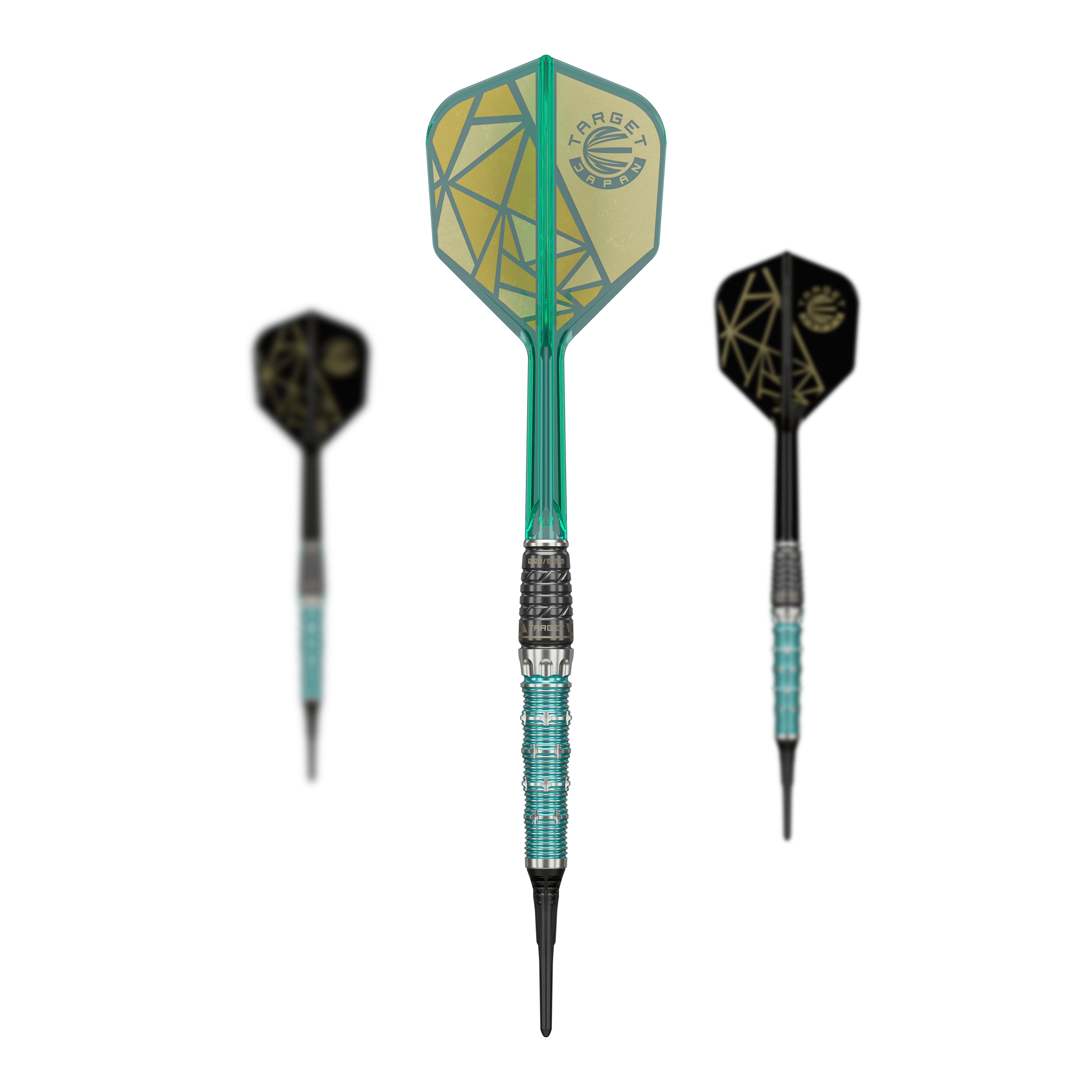 Target Japan The Rising Miracle Combination Limited Edition Softdarts - 21,5 g Das Bild zeigt ein komplettes Set Target Japan The Rising Miracle Combination Limited Edition Softdarts. Alle Bestandteile sind zu sehen.