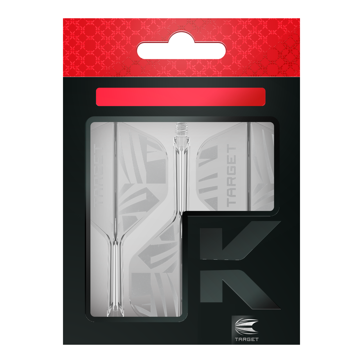 Lotki standardowe Target K-Flex Clear No2 Das Bild zeigt die Target K-Flex Clear No2 Standard Flights. Die Flügel sind transparent gestaltet und für Dartpfeile geeignet.