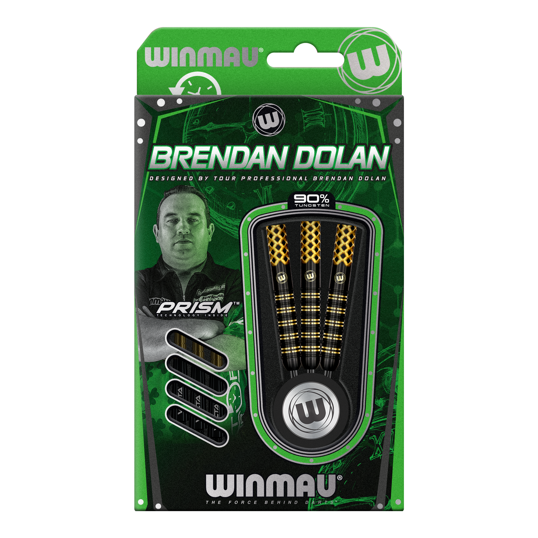 Winmau Brendan Dolan Signature Series Steeldarts Das Bild zeigt die Winmau Brendan Dolan Signature Series Steeldarts. Diese hochwertigen Darts sind für präzises Spiel ausgelegt.