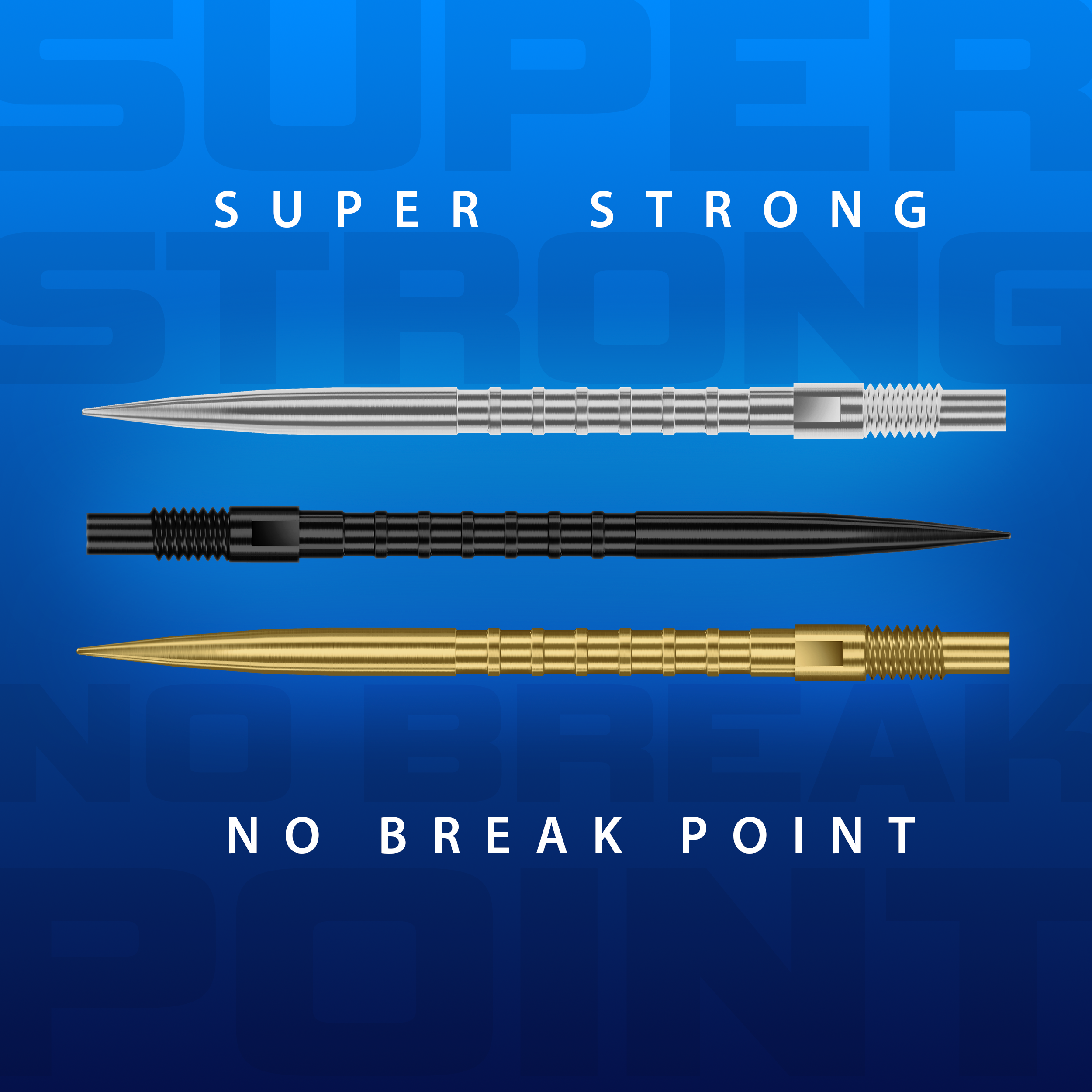Końcówki do lotek Harrows Quick Point Heavy Metal – srebrne Harrows Quick Point Heavy Metal Dartspitzen in Schwarz werden gezeigt. Sie haben eine strukturierte Oberfläche für besseren Halt.