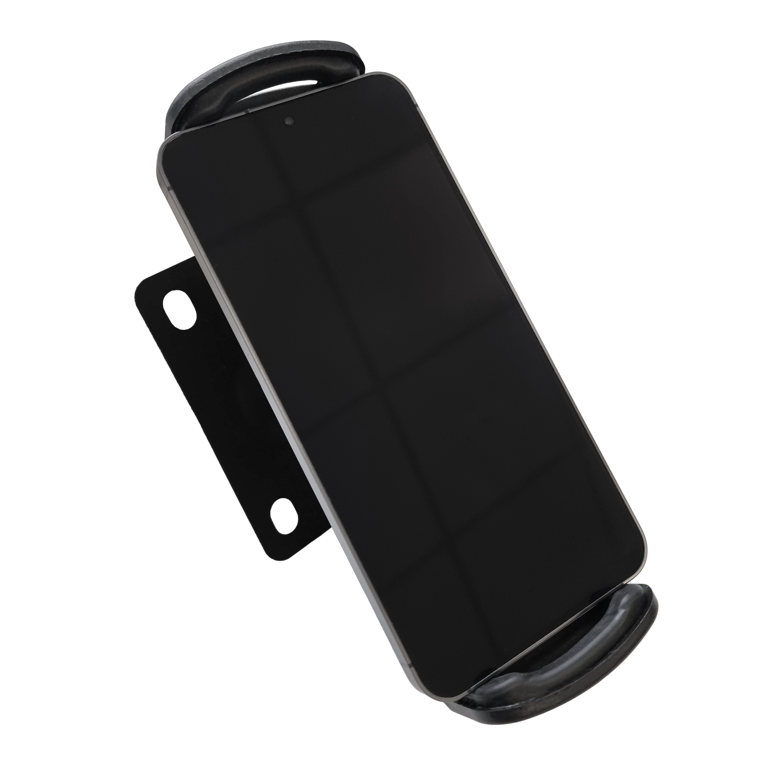 Uchwyt ścienny do tabletu McDart TABSteady Die Abbildung zeigt die McDart TABSteady Tablet Wandhalterung mit einem eingespannten Tablet. Die Halterung ist stabil und zur Wandmontage geeignet.