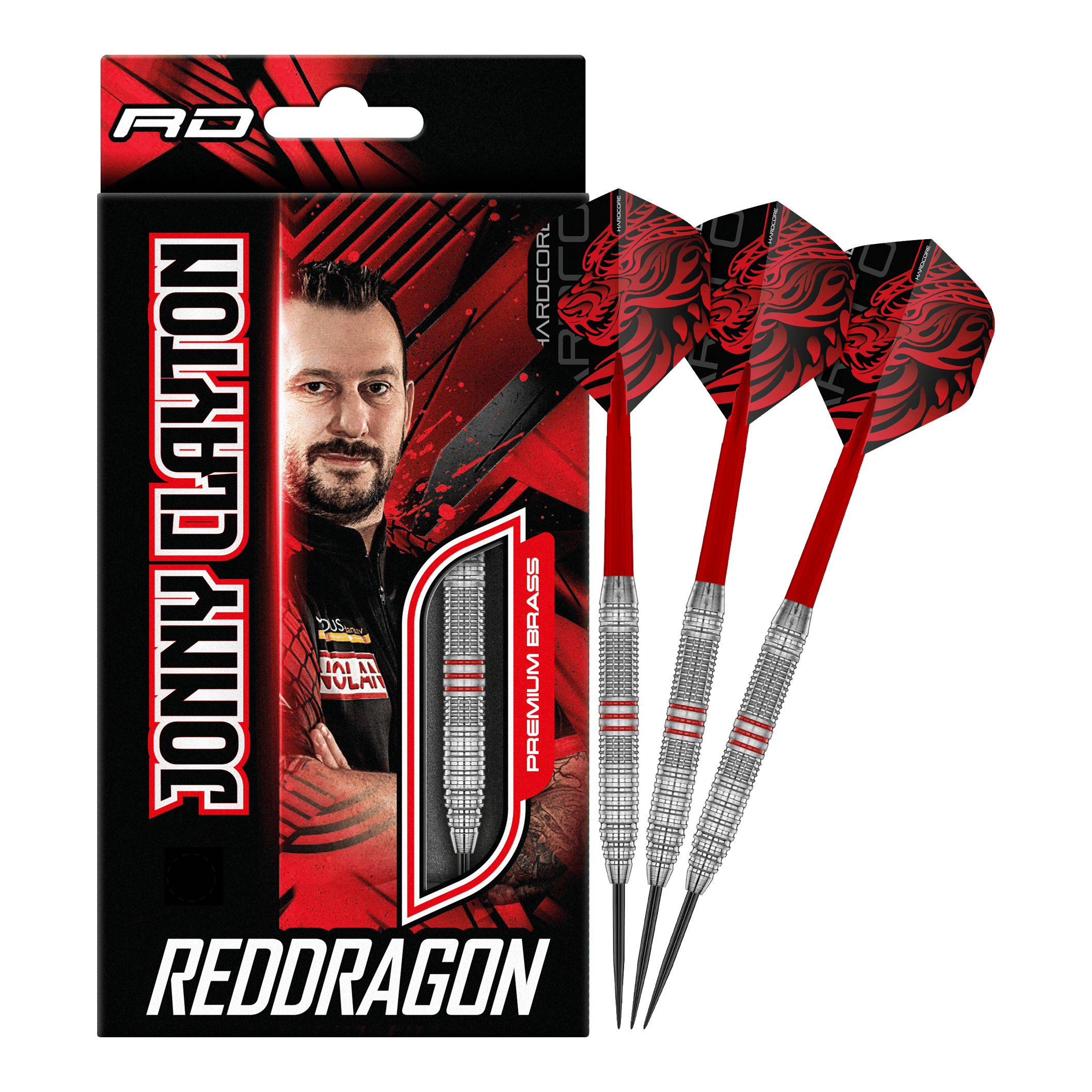 Lotki Red Dragon Jonny Clayton Brass Steel Darts - 21 g Lotki Red Dragon Jonny Clayton Brass Steel Darts - 21 g
