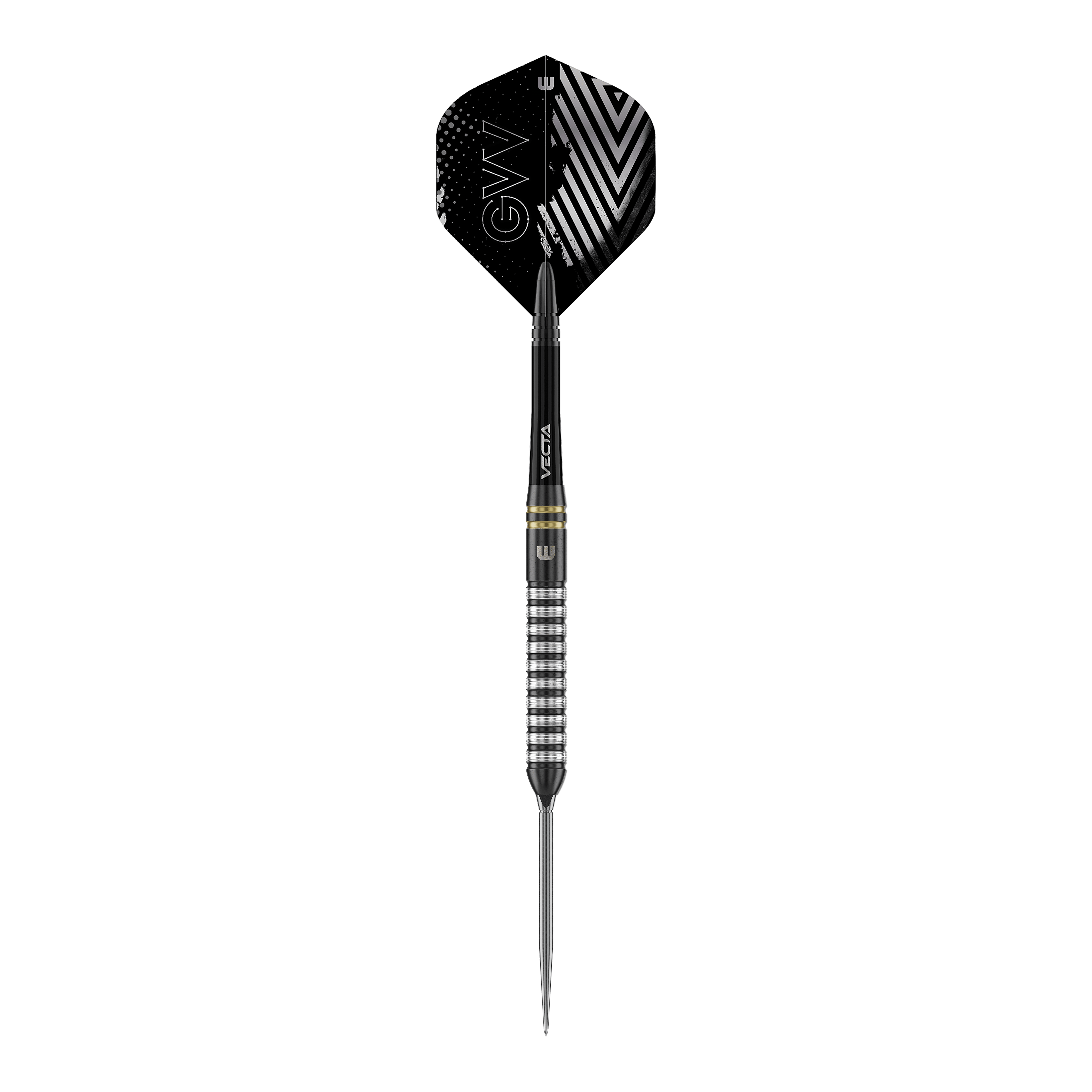 Stalowe rzutki Winmau Gian Van Veen TS Switch Point Zu sehen ist Winmau Gian Van Veen TS Switch Point Steeldarts. Die Aufnahme zeigt einen einzelnen Dartpfeil.