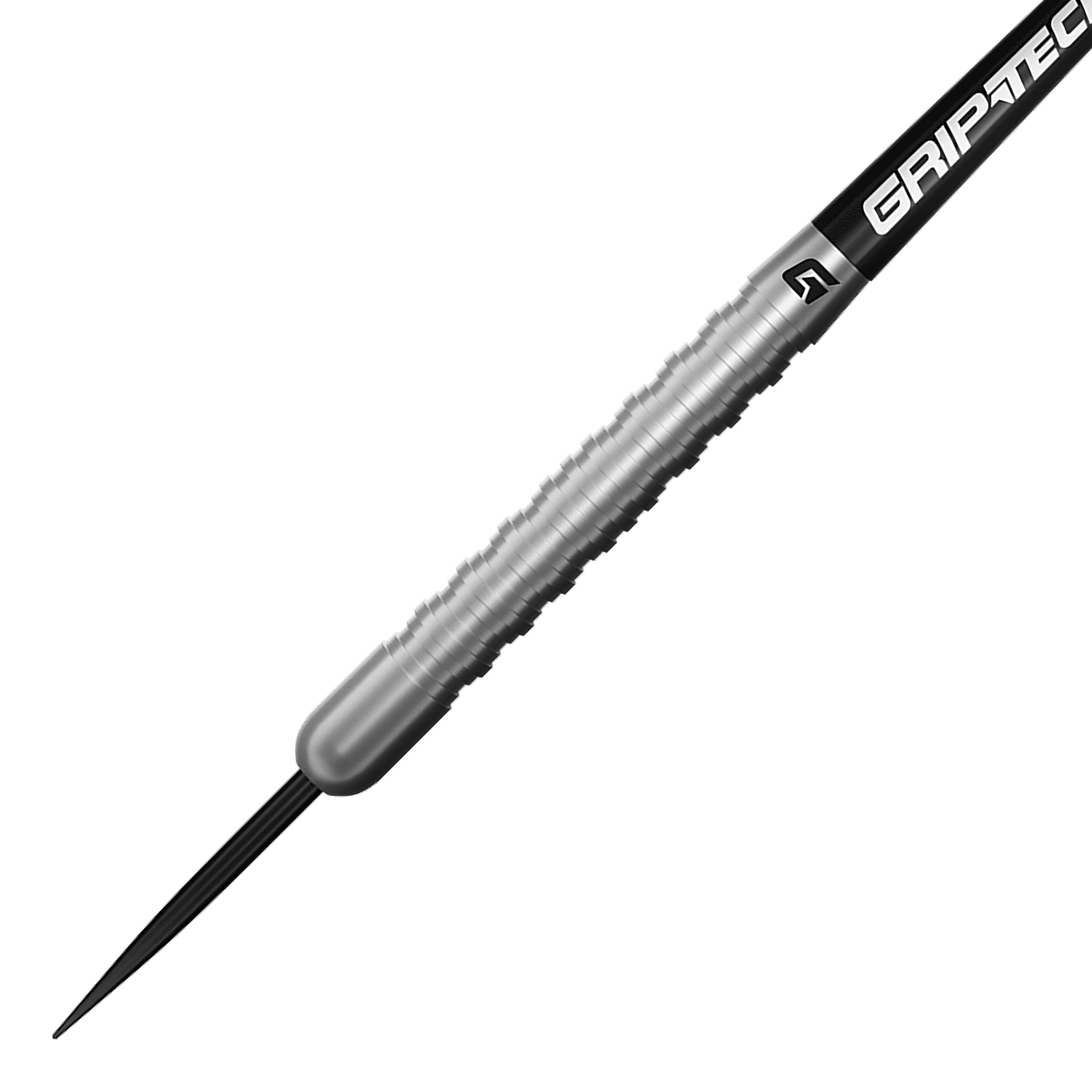 Abgebildet sind die GOAT Podium Silver Steeldarts aus einer anderen Perspektive. Die silbernen Steeldarts werden klar und scharf präsentiert.