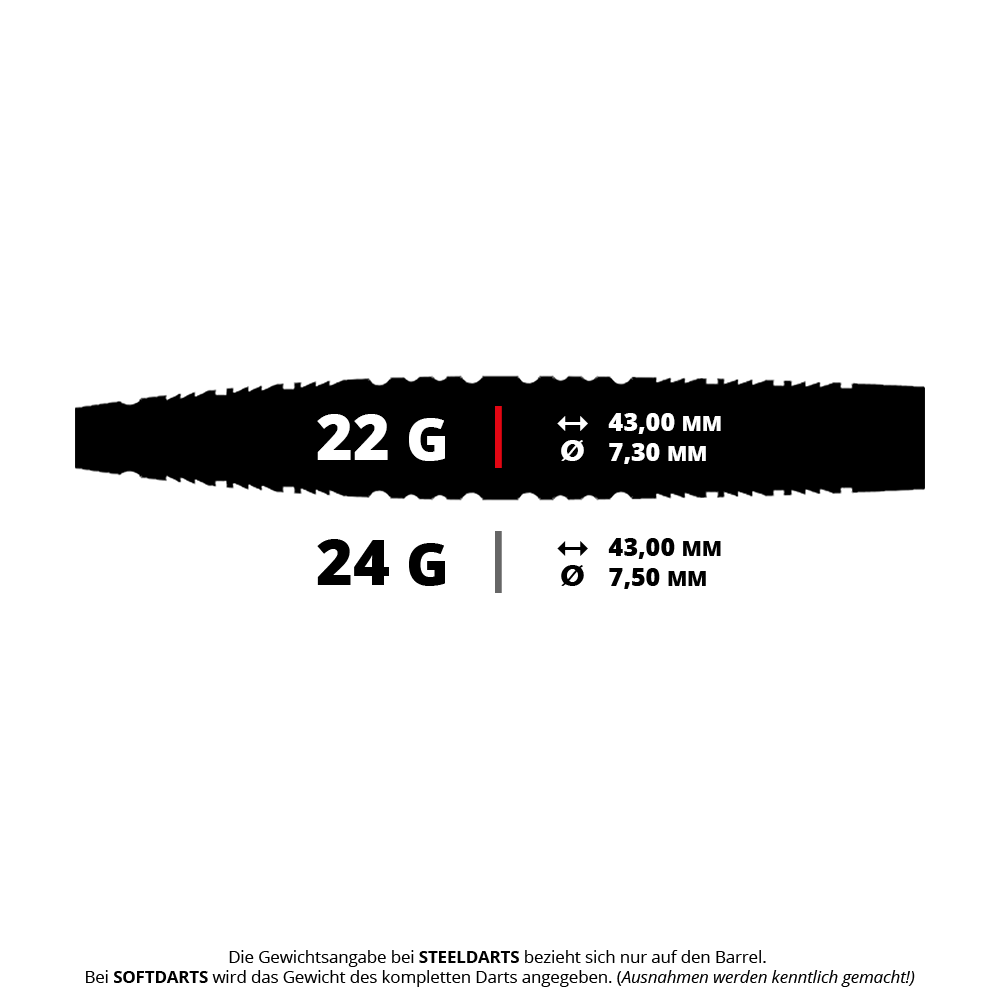 Stalowe lotki Caliburn Rix EZ-EVO R6 Das Bild zeigt einen Steeldartpfeil mit dem Namen CB2541_Caliburn_Rix_EZ-EVO_R6_Steeldarts_5_22g. Es handelt sich wahrscheinlich um ein Modell mit 22 Gramm Gewicht für den Dartsport.