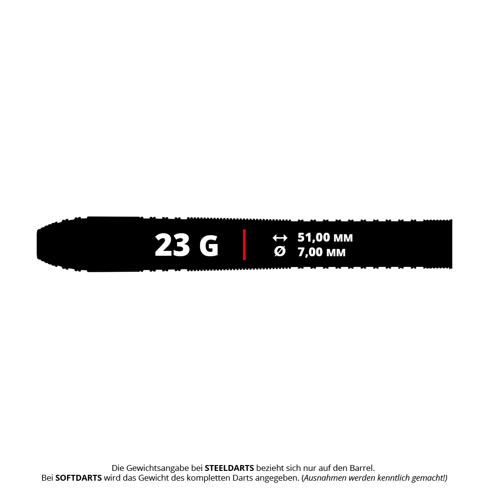 Bulls Max Czerwinski Cucumber Steeldarts - 23g Das Bild zeigt Bulls Max Czerwinski Gurke Steeldarts mit 23g Gewicht. Die Darts sind speziell für fortgeschrittene Dartspieler entwickelt.