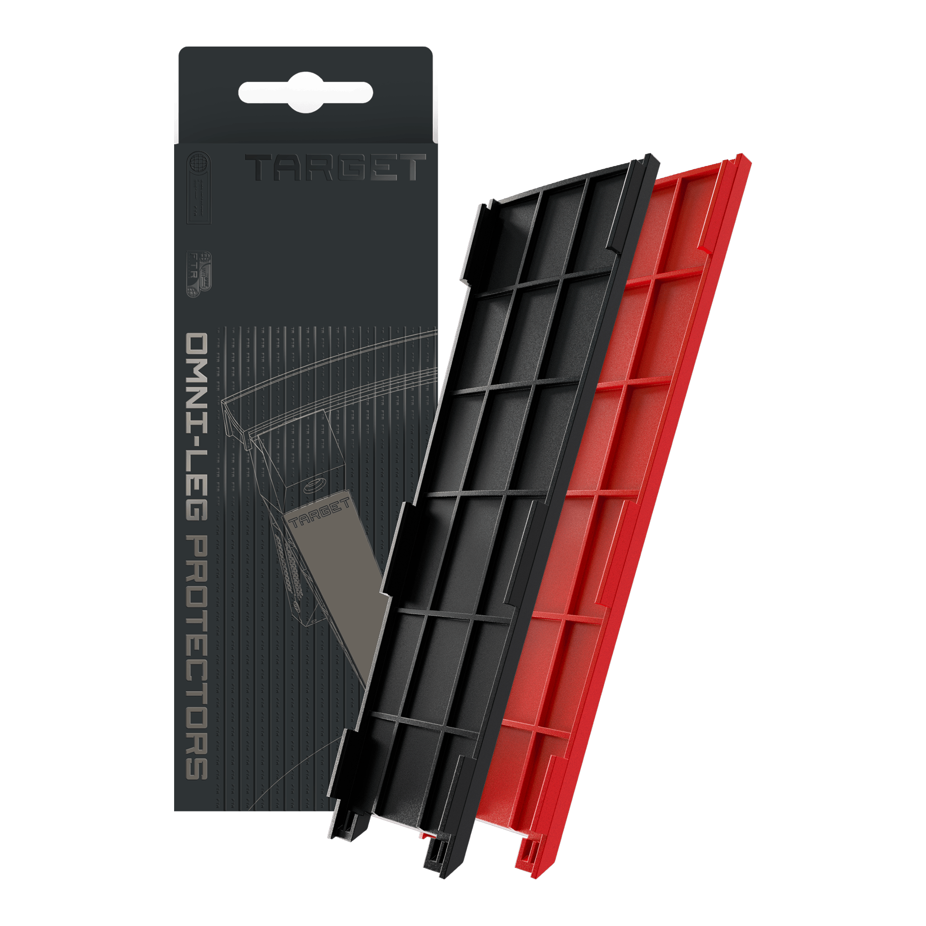 Ochraniacze nóg Target OMNI Zu sehen sind Target OMNI Leg Protectors. Sie sind speziell für den Schutz der Beine entwickelt.