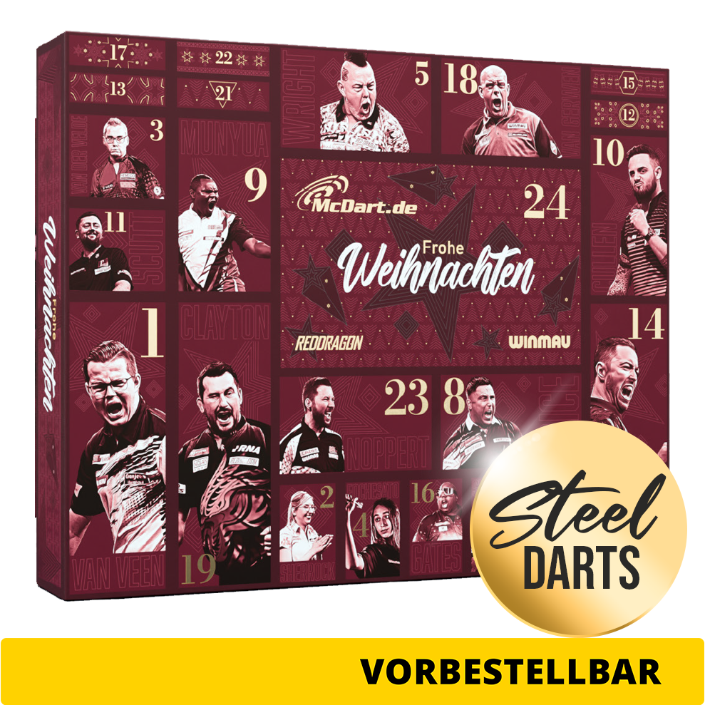 Kalendarz adwentowy McDart Premium 2026 dla graczy w rzutki stalowe