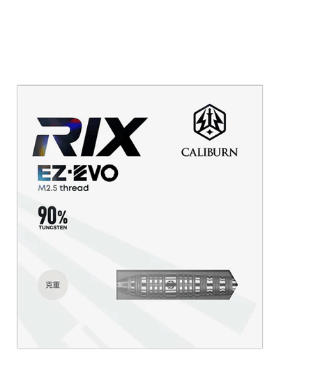 Stalowe lotki Caliburn Rix EZ-EVO R3 Hier sind die Caliburn Rix EZ-EVO R3 Steeldarts zu sehen. Die Darts zeichnen sich durch ihr modernes Design aus.