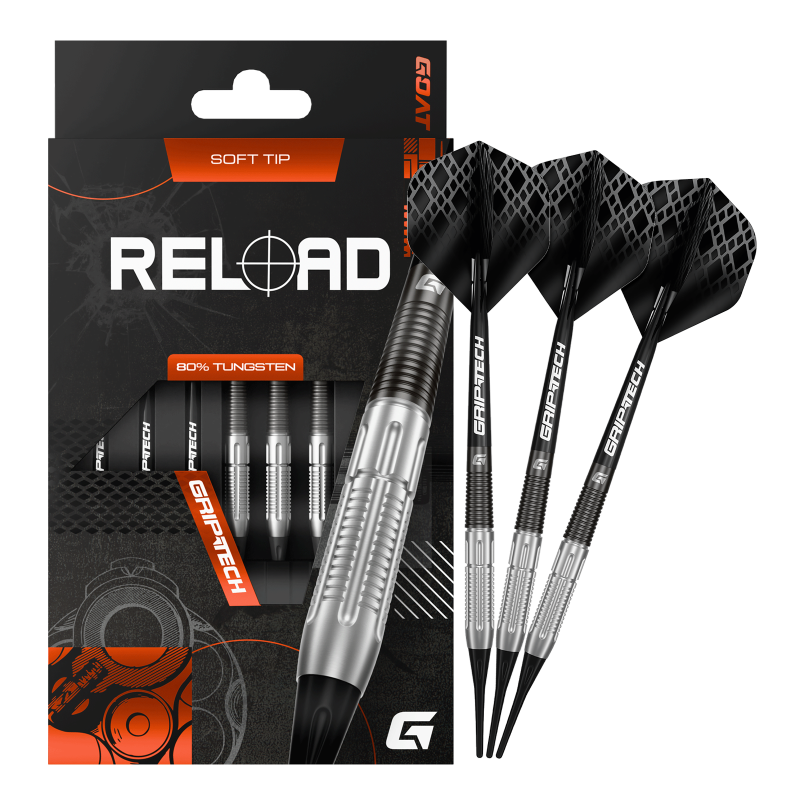 GOAT Reload Softdarts - 20g Zu sehen sind die GOAT Reload Softdarts - 20g in kompletter Ausführung. Diese Softdarts bieten durchdachte Qualität für ambitionierte Dartspieler.