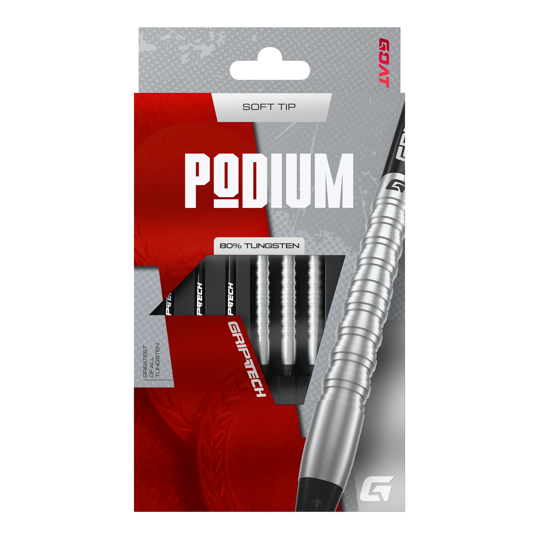 Miękkie lotki GOAT Podium Silver - 18g Das Foto zeigt die GOAT Podium Silver Softdarts mit 18g Gewicht. Diese silbernen Softdarts eignen sich ideal für Dartspieler.