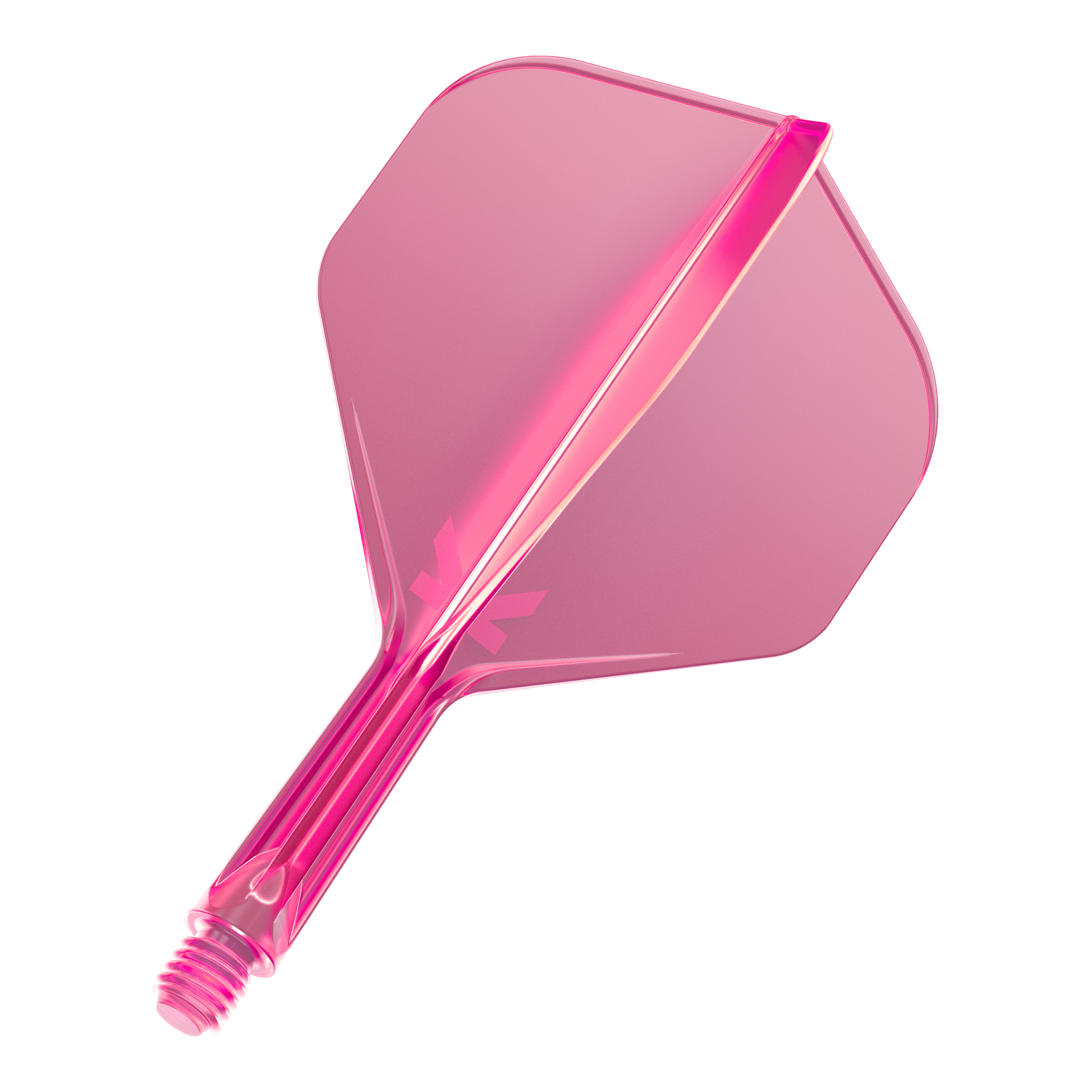 System lotu Target K-Flex No2 Standard – neonowy róż Das Bild zeigt ein neonpinkes Dart-Flight-System. Es besteht aus einem Schaft mit aufgesetztem Flight in moderner, transparenter Optik.