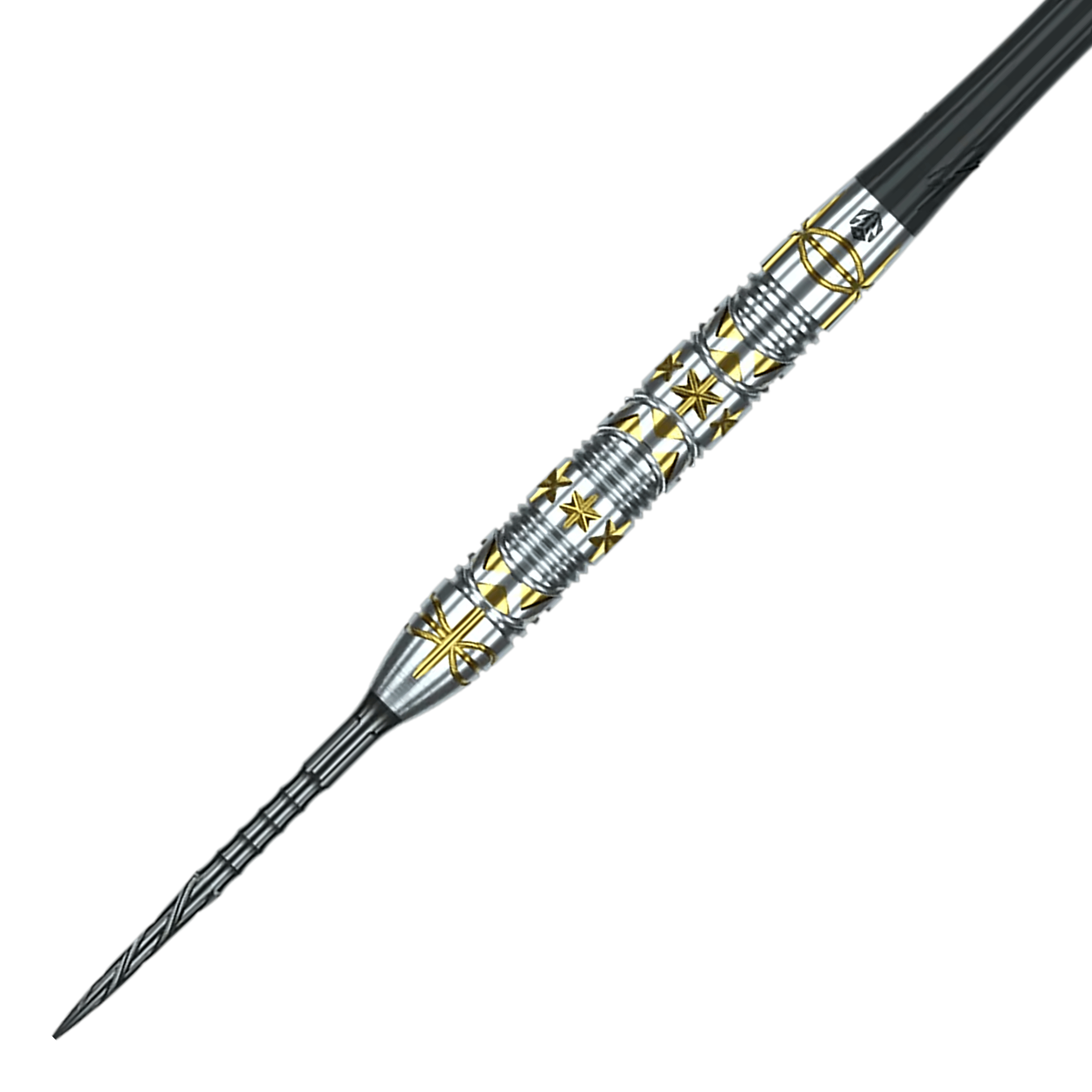 Stalowe lotki Caliburn Halo H1 - 22,5 g Das Bild zeigt die Caliburn Halo H1 Steeldarts mit einem Gewicht von 22,5 g. Die Darts haben ein elegantes Design und sind besonders für präzise Würfe geeignet.