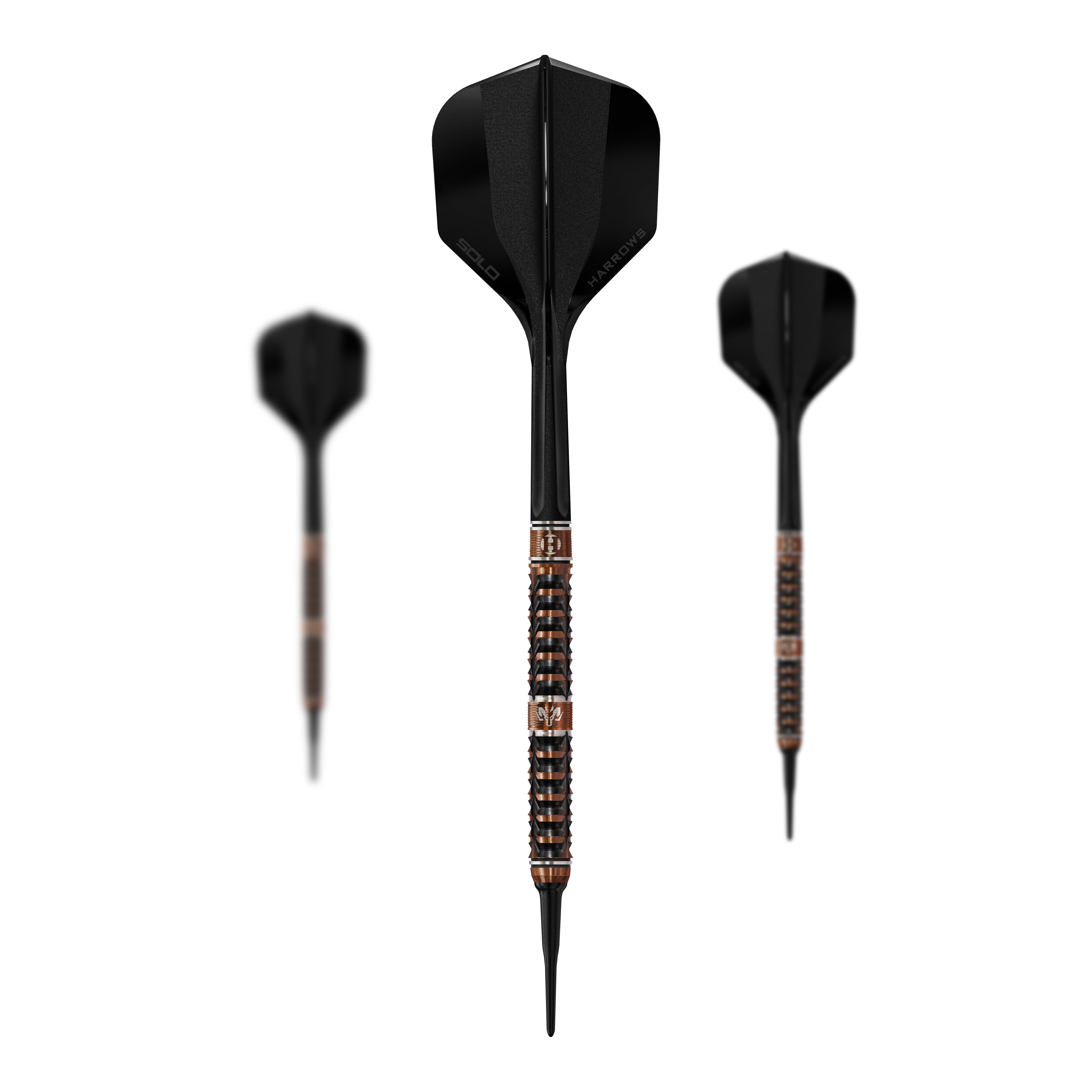 Miękkie lotki Harrows Tungsten Trinity Harrows Wolfram Trinity Softdarts als Set abgebildet. Das Set bietet mehrere Softdarts für das Dartspiel.