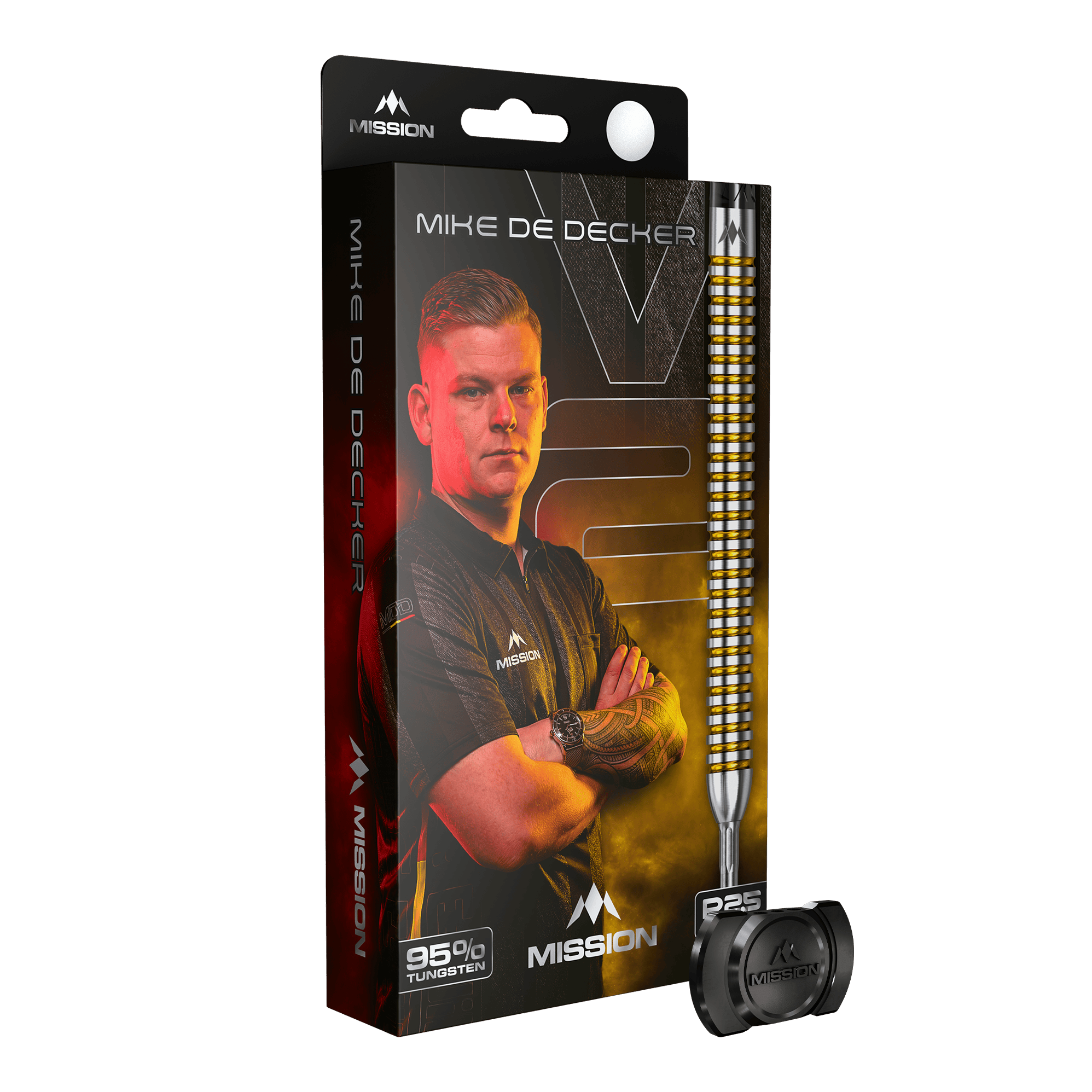 Lotki stalowe Mission Mike De Decker V2 R2.5 Zu sehen sind die Mission Mike De Decker V2 R2.5 Steeldarts. Die Darts sind für präzises Werfen beim Steeldart entwickelt.