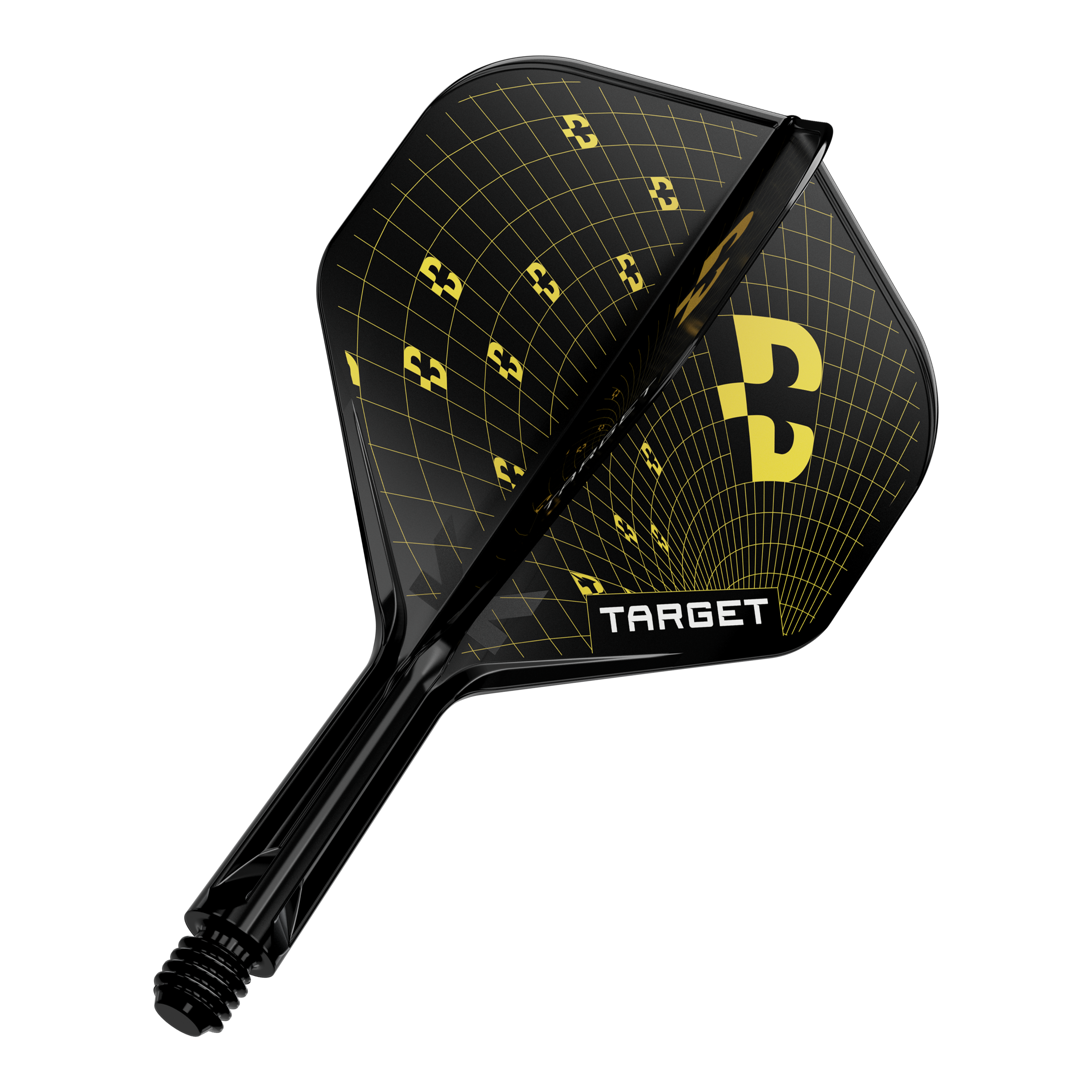 Abbildung eines Dart-Flights, wahrscheinlich Target K-Flex Bolide No2 Standard in 19mm. Das Produkt ist einzeln dargestellt.