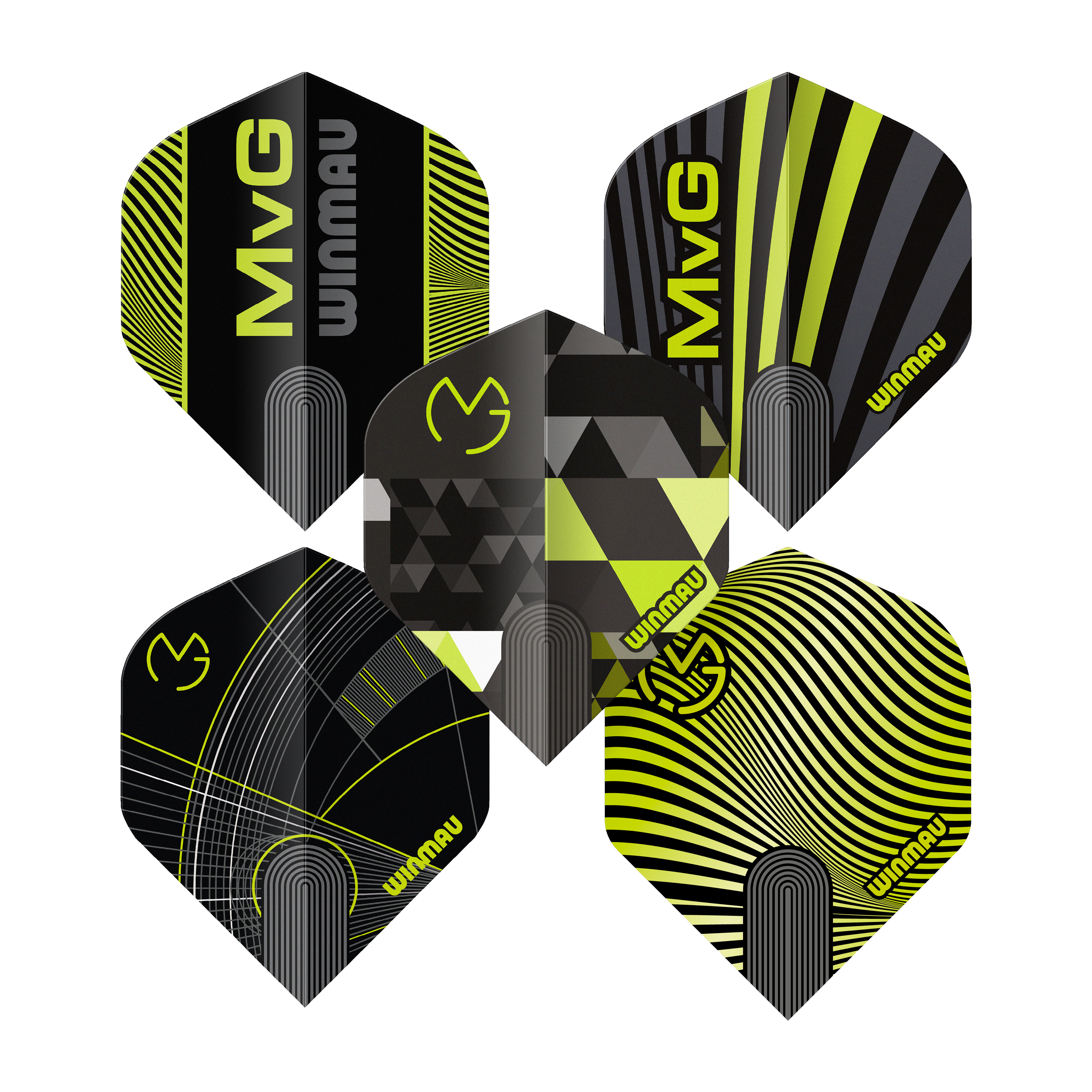 Kolekcja standardowych lotów Winmau Michaela Van Gerwena Prism nr 2 Dieses Bild zeigt die Winmau Michael Van Gerwen Prism No2 Standard Flight Collection. Das Produkt ist speziell für den Dartsport entwickelt.