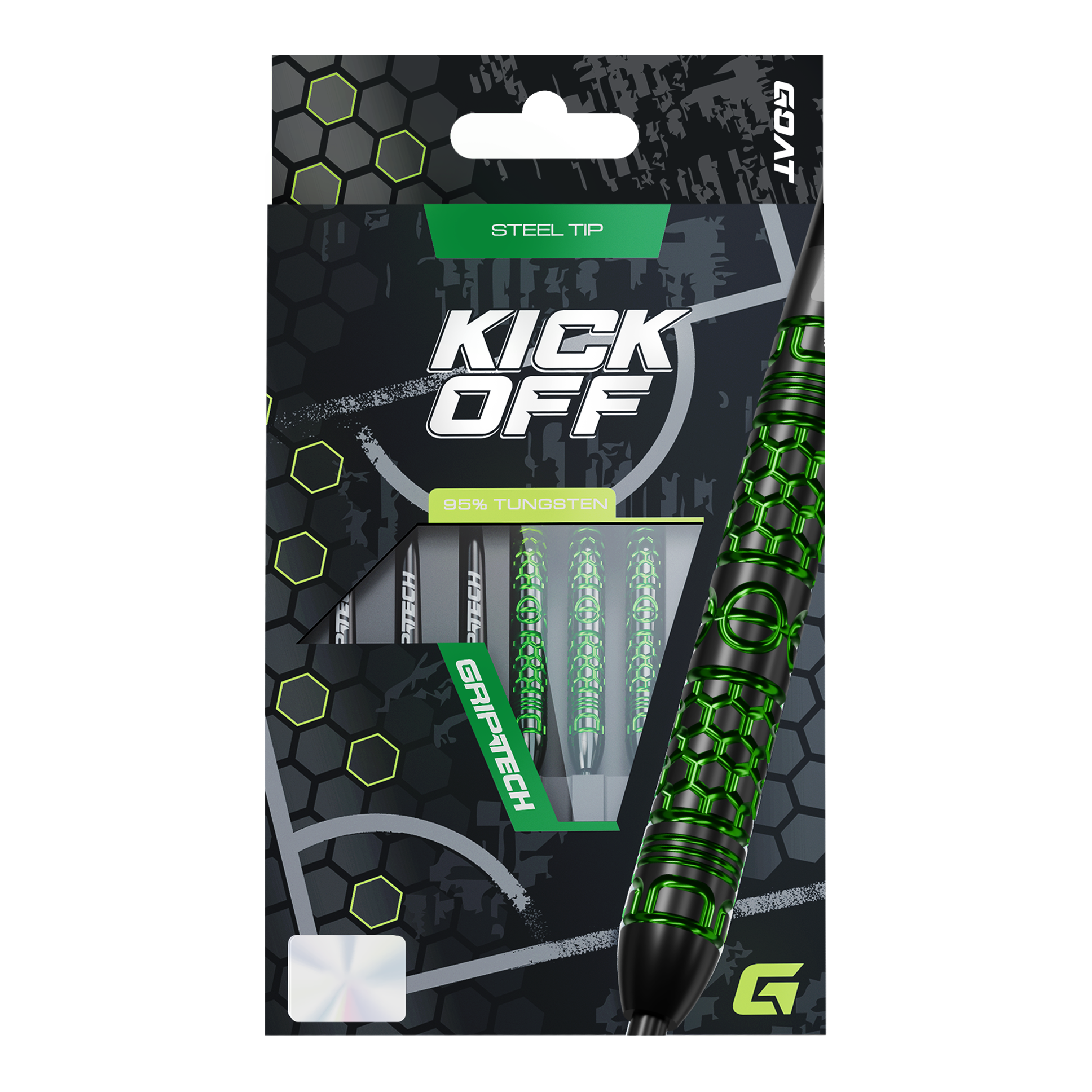 Stalowe lotki GOAT Kick-Off Das Foto zeigt die GOAT Kick-Off Steeldarts. Dieses Dart-Set zeichnet sich durch eine ansprechende Optik und Funktionalität aus.