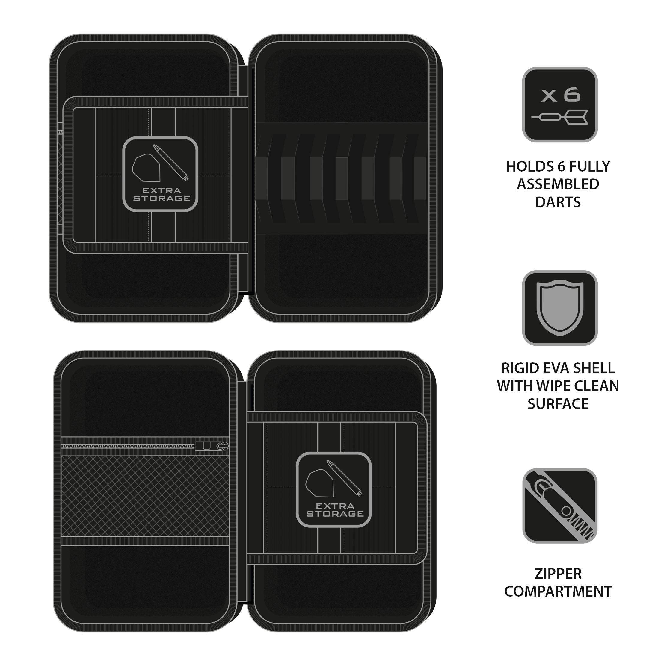 Etui na lotki Ryan Searle Player Pro6 firmy Harrow Harrows Ryan Searle Player Pro6 Dartcase ist ein professionelles Dartcase für Spieler. Es bietet Platz für mehrere Darts und Zubehör.