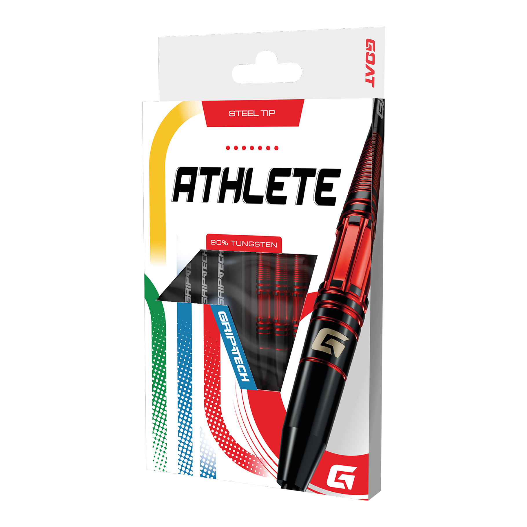 Lotki GOAT Athlete Red Tungsten Steel Auf dem Bild sind die GOAT Athlete Red Tungsten Steeldarts zu sehen. Sie zeichnen sich durch ein sportliches Aussehen aus.