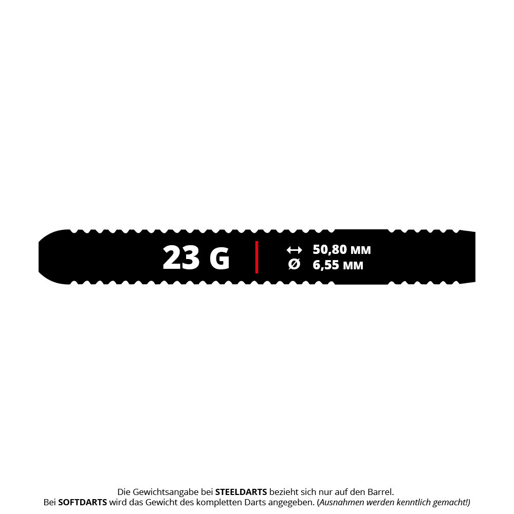 Lotki stalowe Winmau Team 360 Lewis Cook - 23 g Das Bild stellt die Winmau Team 360 Lewis Cook Steeldarts mit 23g dar. Dieses Dartset ist robust und für präzises Werfen ausgelegt.