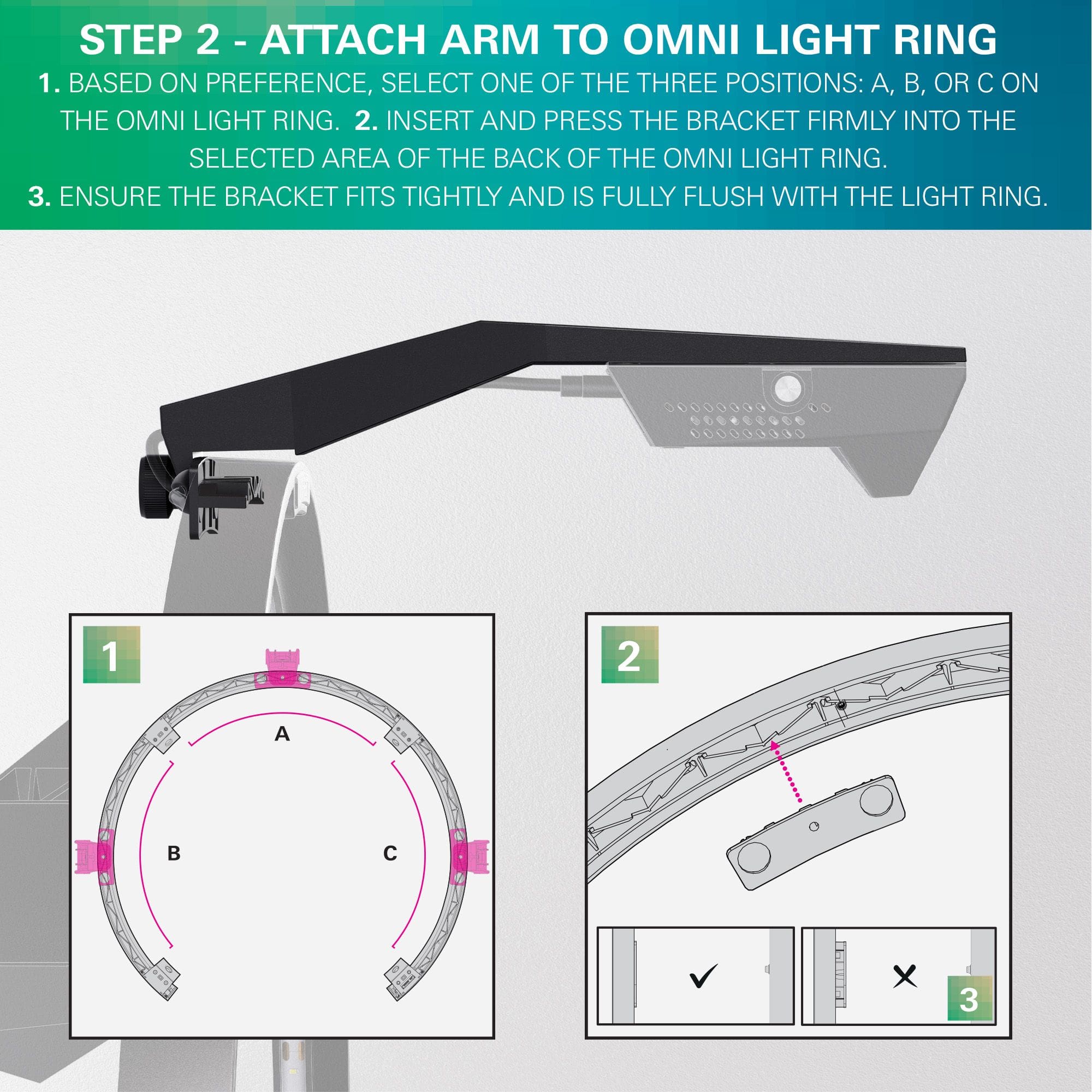 Ramię kamery Target OMNI VIRT Das Bild zeigt den Target OMNI VIRT Kamera Arm. Es handelt sich um ein technisches Produkt für Dartsport-Zubehör.