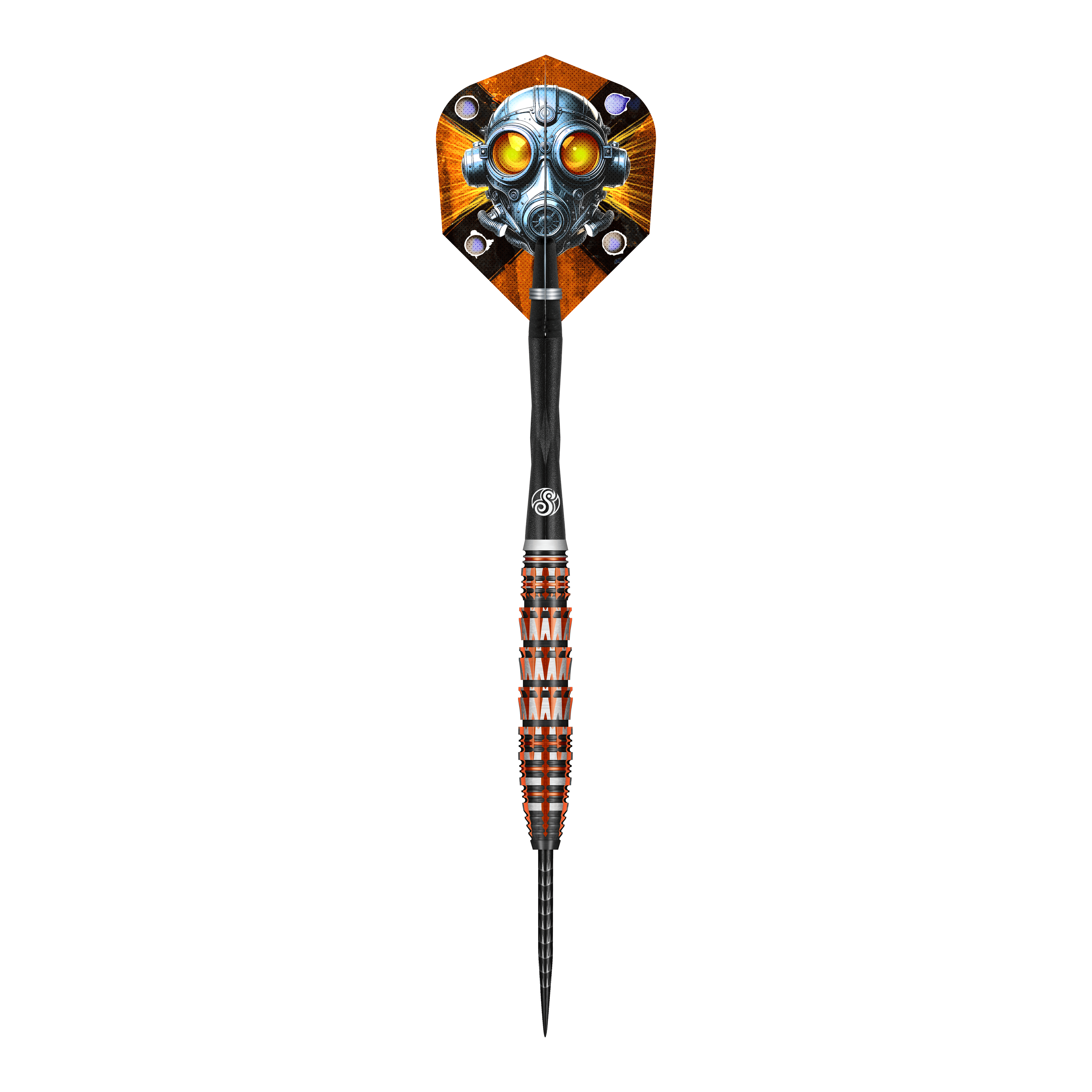 Shoty Badlands Rustin Steel Darts - 23g Dieses Bild zeigt den Shot Badlands Rustin Steeldarts - 23g. Der Dartpfeil ist in Nahaufnahme abgebildet.