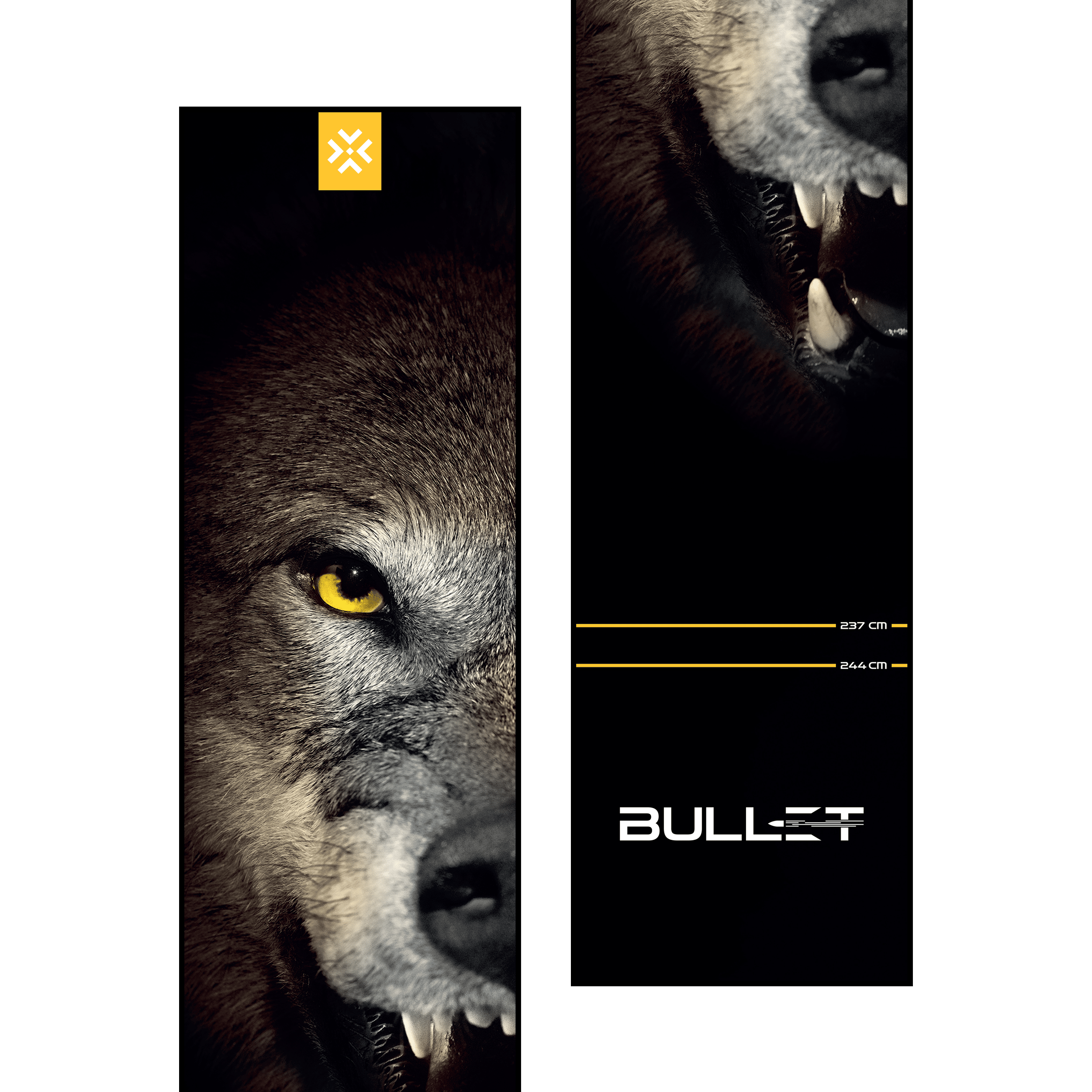 Mata do rzutek Bullet Fang Hier sieht man die Bullet Fang Dartmatte. Sie dient als Schutzunterlage für den Dartbereich und hilft beim richtigen Stellen der Wurflinie.