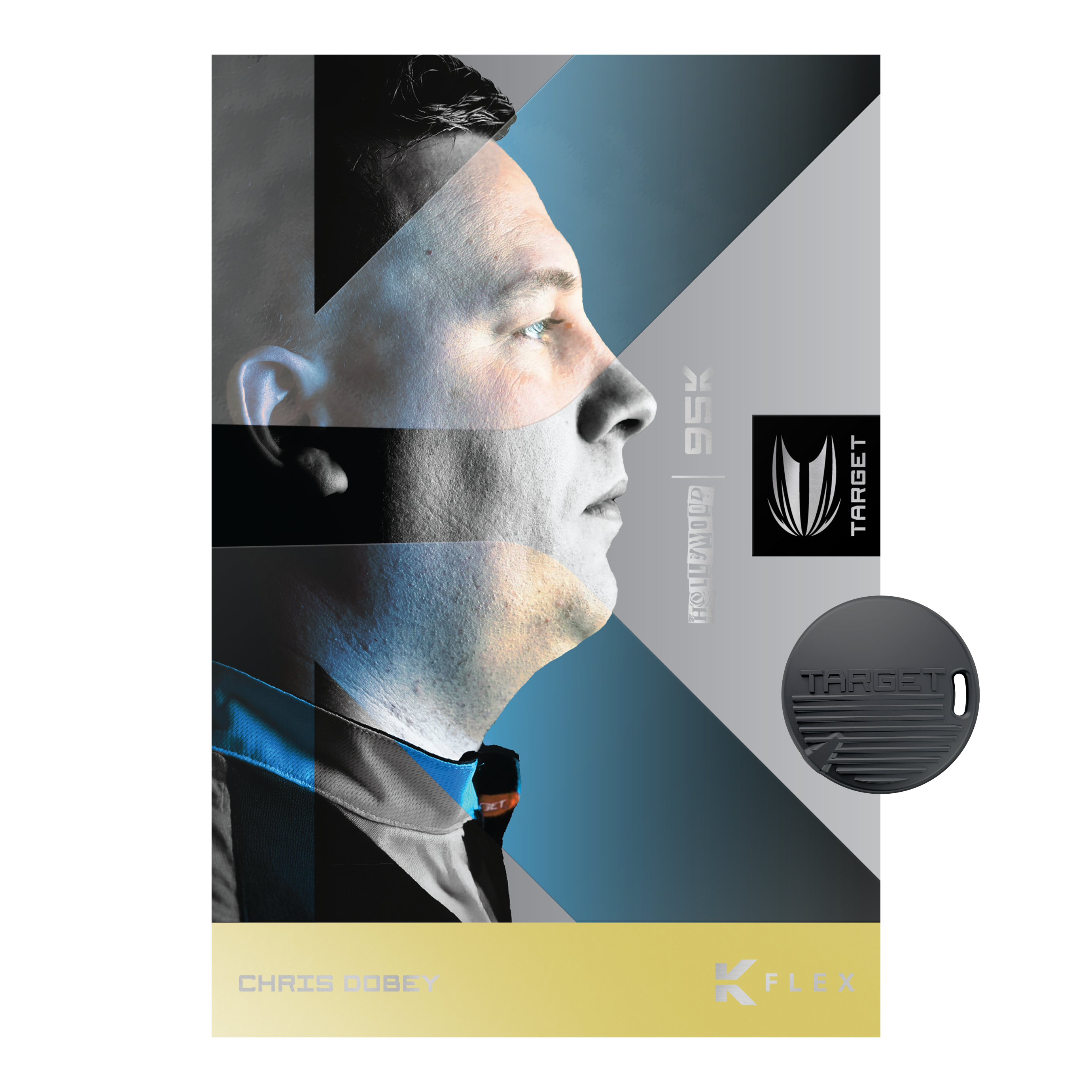 Das Bild zeigt die Target Chris Dobey 95K Swiss Point Steeldarts. Diese Steeldarts sind professionell verarbeitet und für anspruchsvolle Spieler geeignet.