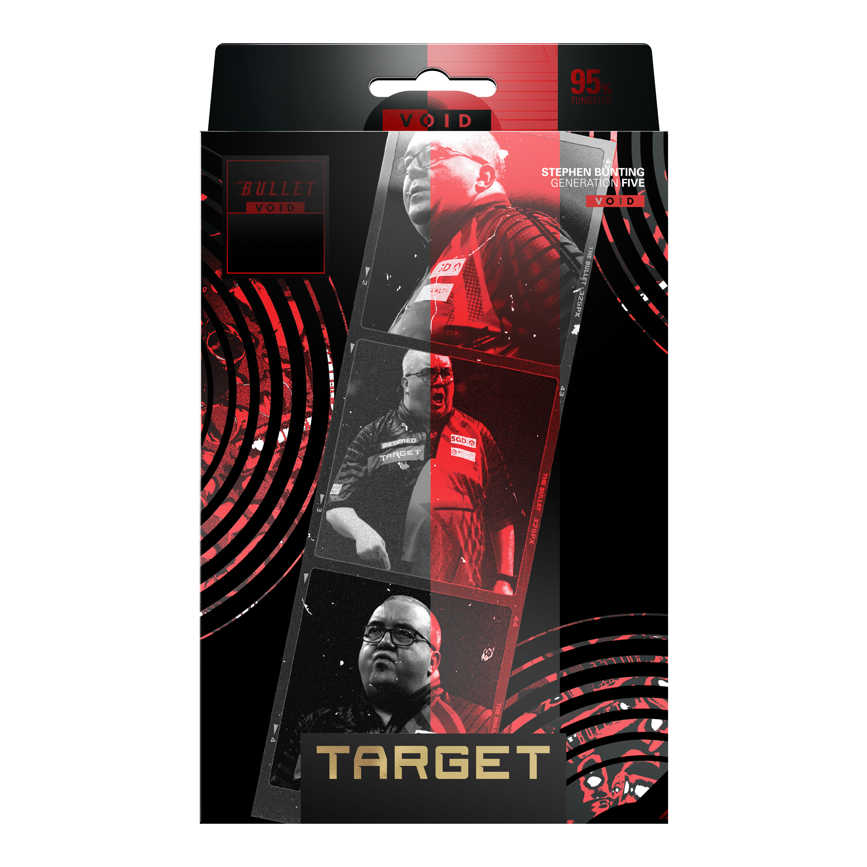 Die Abbildung zeigt die Target Stephen Bunting GEN5 Void Softdarts - 18g. Sie zeichnen sich durch eine hochwertige Verarbeitung und ein modernes Aussehen aus.