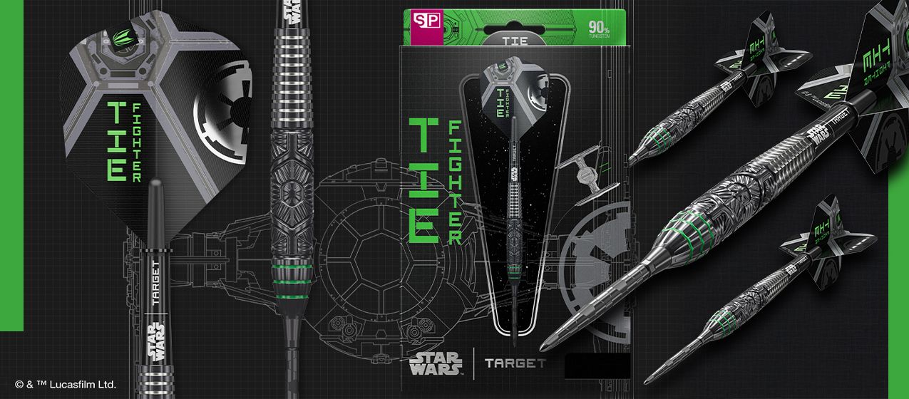 Das Bild zeigt etwas mit dem Dateinamen '2025-10_LP_Target_StarWars_Darts_TieFighter'. Es könnte ein Star Wars Dart-Produkt mit TIE Fighter-Motiv sein.