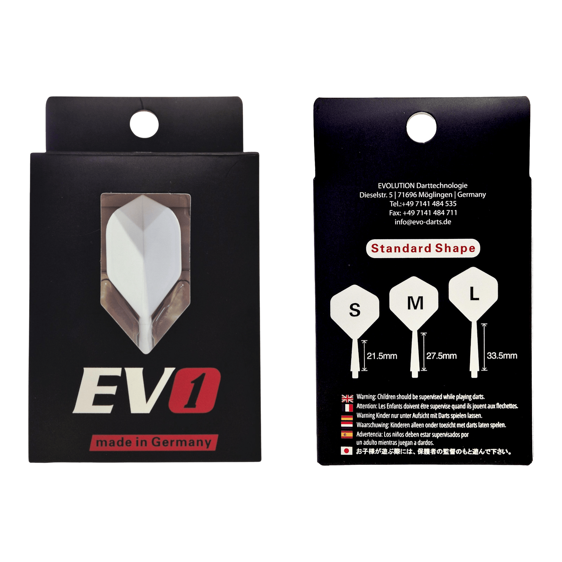 System wałów lotniczych Evolution EVO1 – biały Abgebildet ist das Evolution EVO1 Flight-Shaft-System in der Farbe Weiß. Der Artikel eignet sich als hochwertiges Dartzubehör.