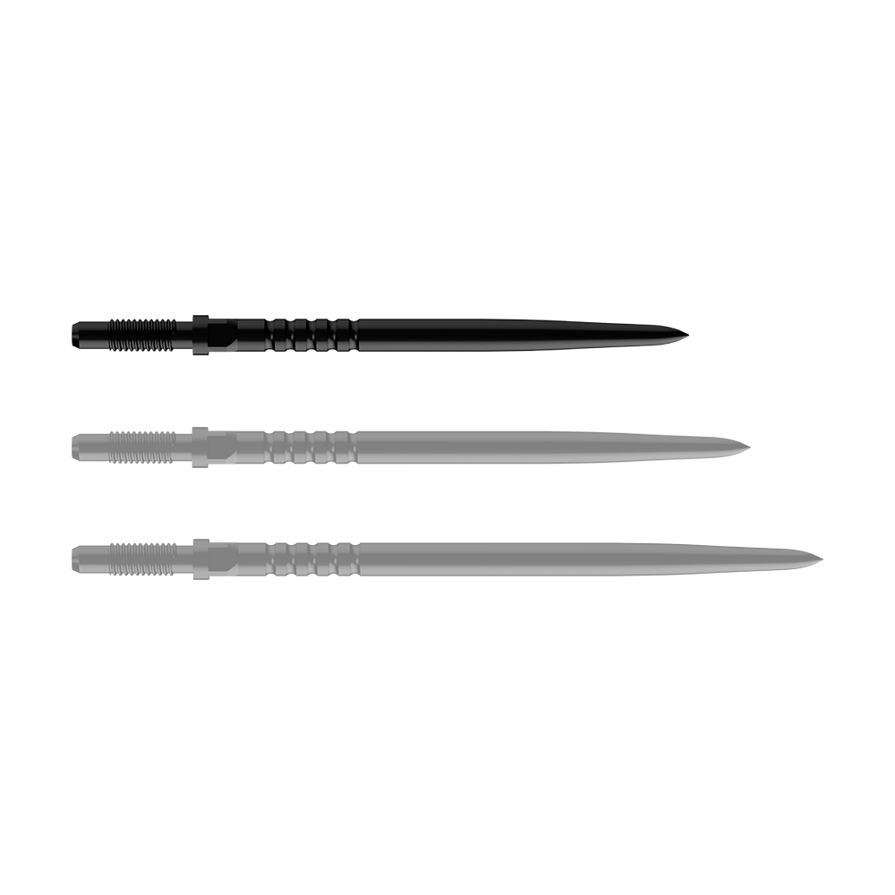Końcówki do rzutek Bulls NL Convertible Point – z pierścieniowym uchwytem – czarne Abgebildet ist ein Dartspitzen-Set. Es handelt sich um BullsNL Convertible Points mit Ringed Grip in Schwarz, 32mm.
