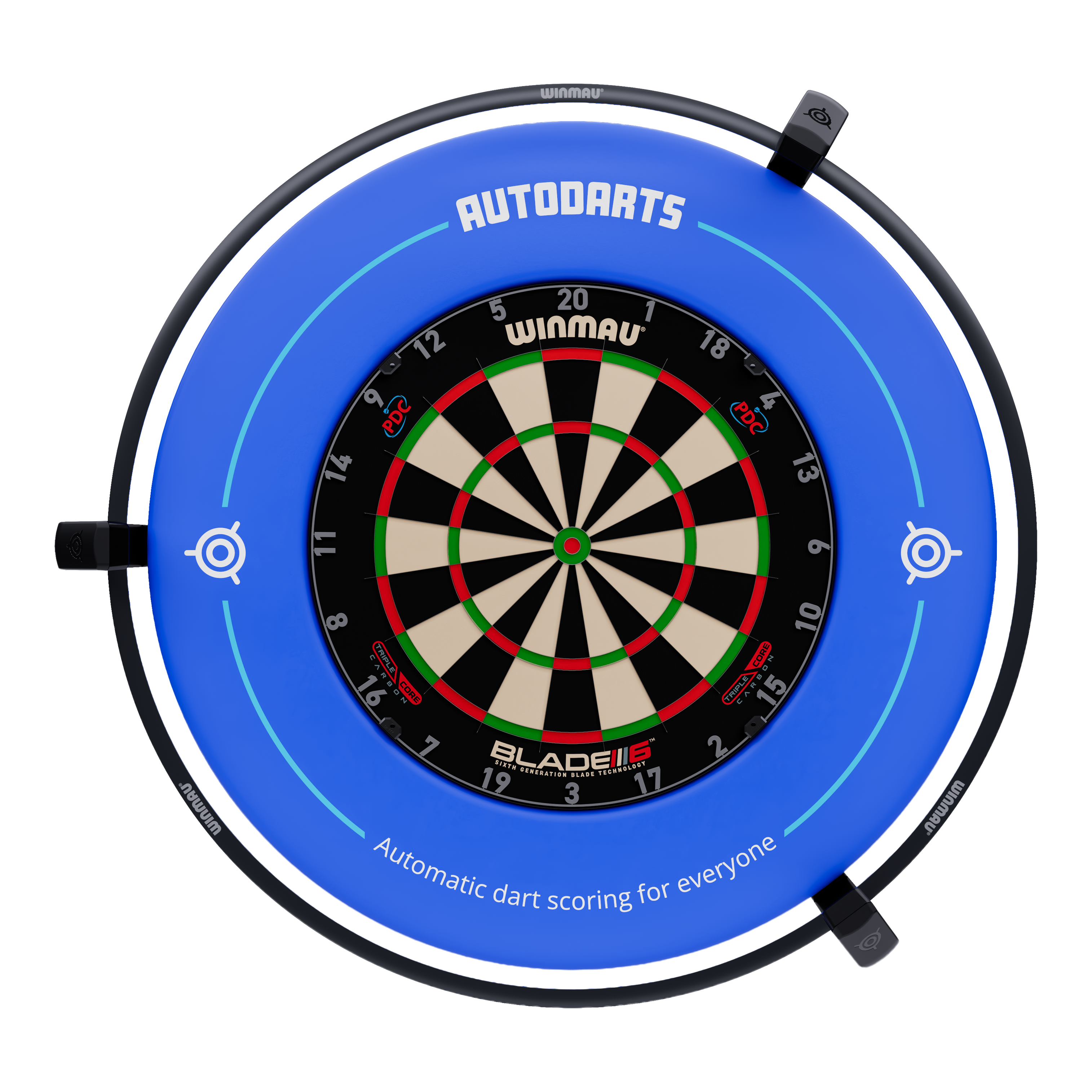 System automatycznego punktowania Autodarts Vantage Dies ist das Autodarts Vantage Auto-Scoring-System. Das Bild zeigt das automatische Punktesystem für Darts in Nahaufnahme.