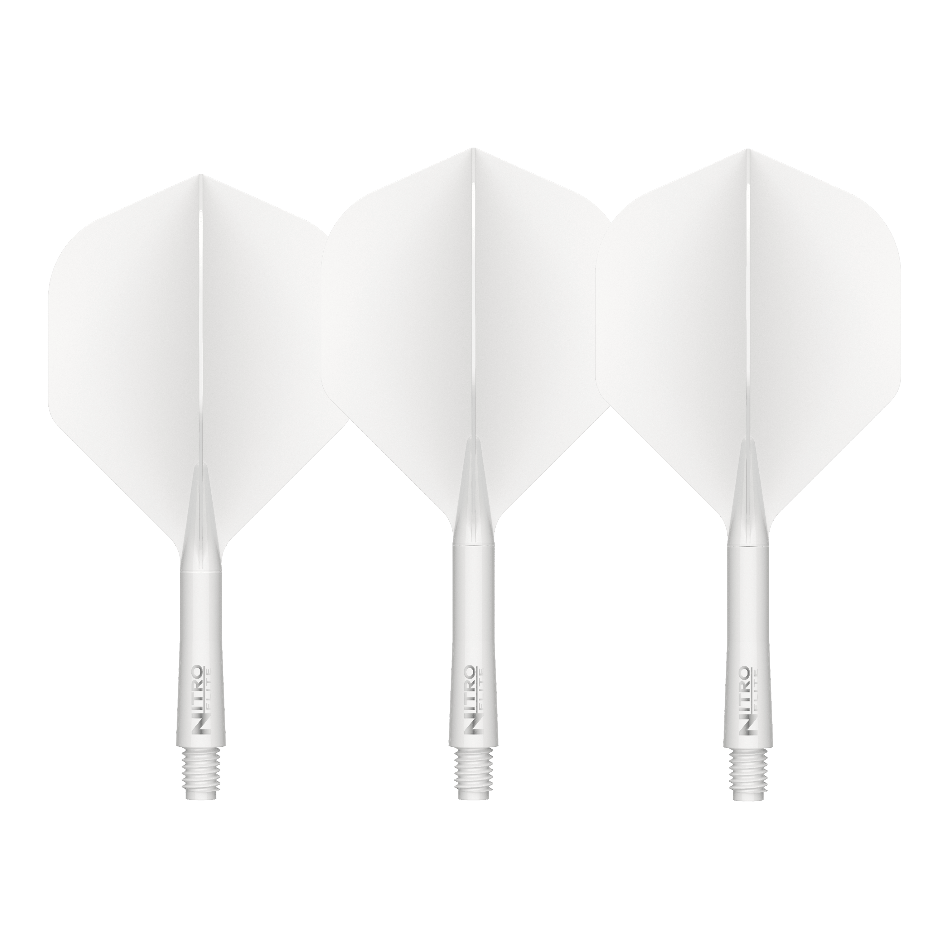 Red Dragon Nitroflite Biały trzonek Białe lotki nr 2 Abgebildet sind die Red Dragon Nitroflite White Shaft White Flights No2. Diese Flights und Shafts sind in Weiß gehalten.