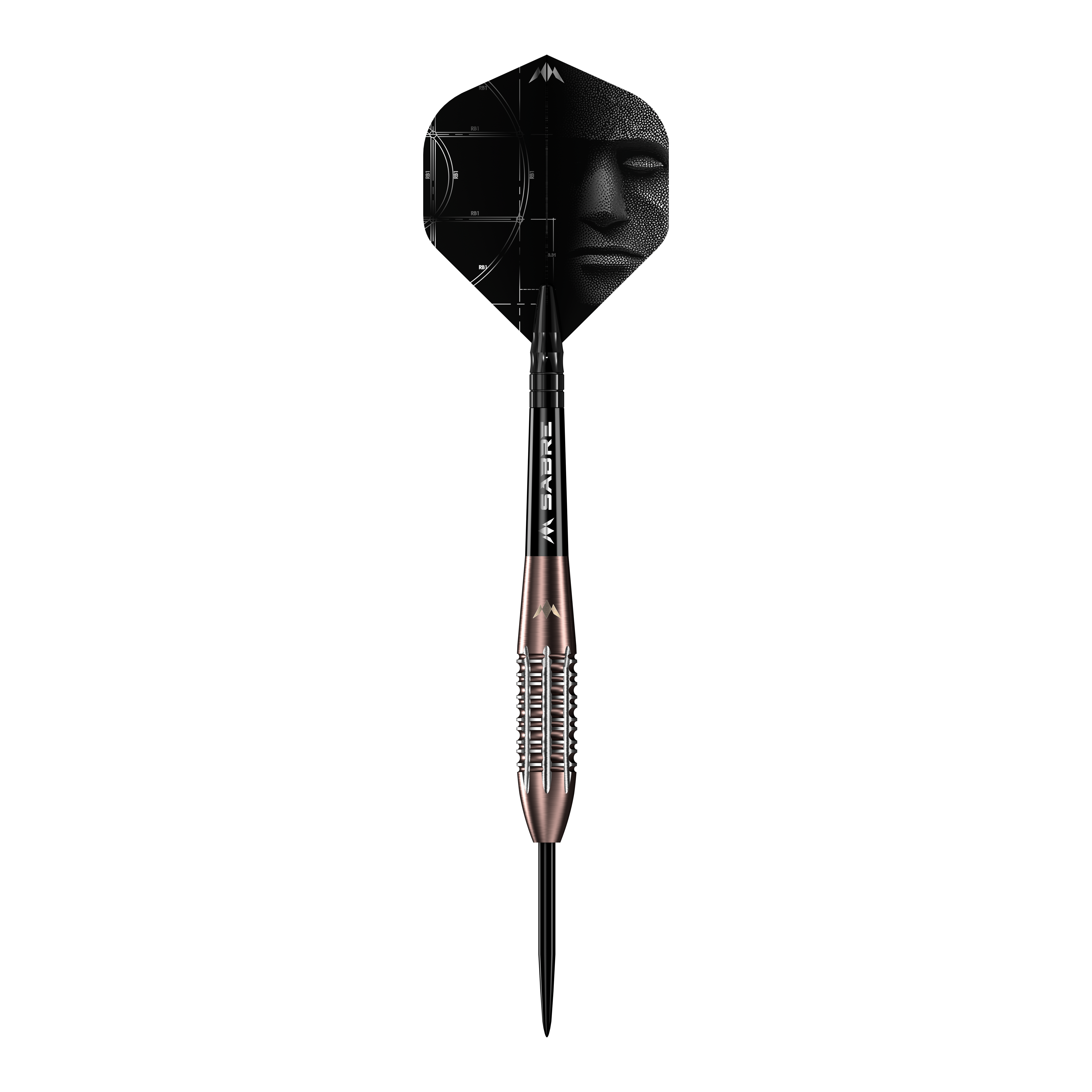 Hier sind die Mission Arkitekt Bronze Silika PVD Steeldarts mit 23,5g zu sehen. Die Darts zeichnen sich durch ihre bronzefarbene Oberfläche aus.