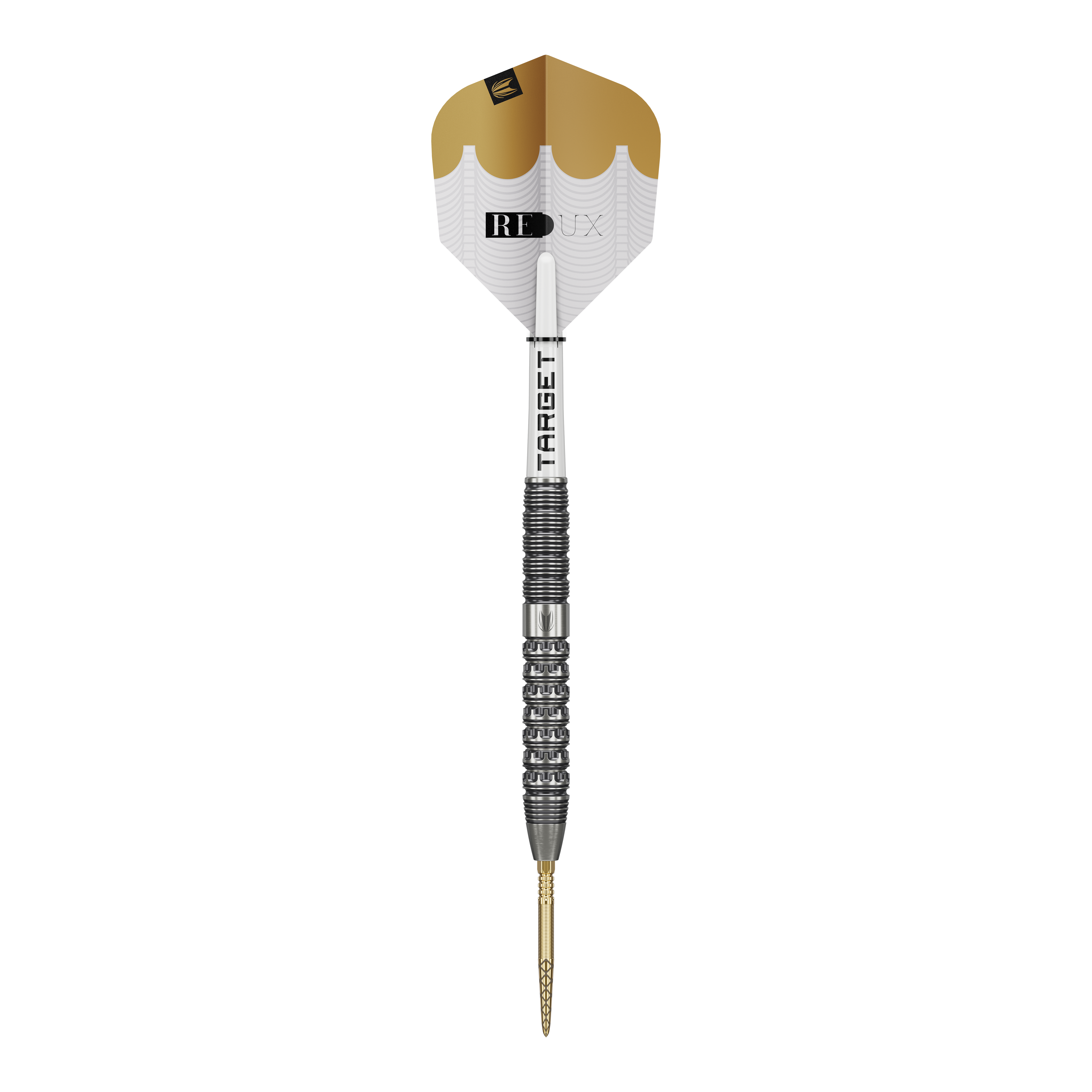 Dieses Bild zeigt die Target Redux 01 Swiss Point Steeldarts. Sie sind ideal für präzise Dartwürfe geeignet.