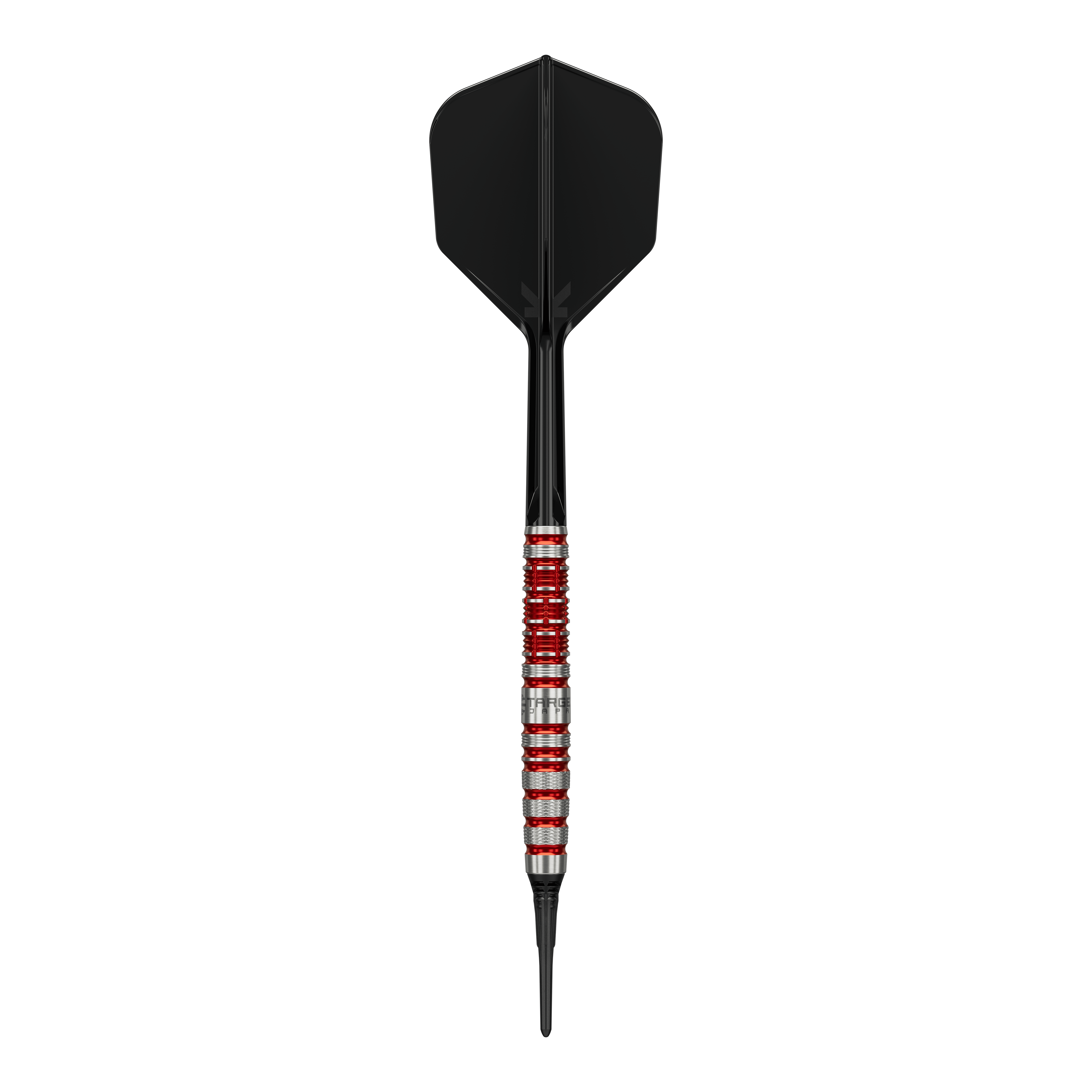 Miękkie lotki Target Black Marque Spinel - 21,5 g Target Black Marque Spinel Softdarts - 21,5g ist ein professioneller Dartpfeil. Das Bild hebt die Form und das Aussehen des Softdarts hervor.