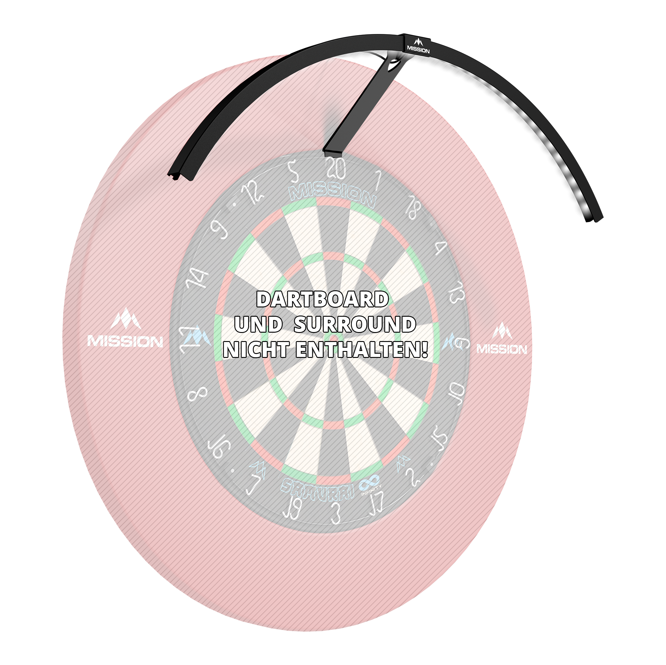 Mission Torus 120 LED Beleuchtungssystem - Schwarz Mission Torus 120 LED Beleuchtungssystem in Schwarz ist auf diesem Bild dargestellt. Es sorgt für optimale Lichtverhältnisse am Dartboard.
